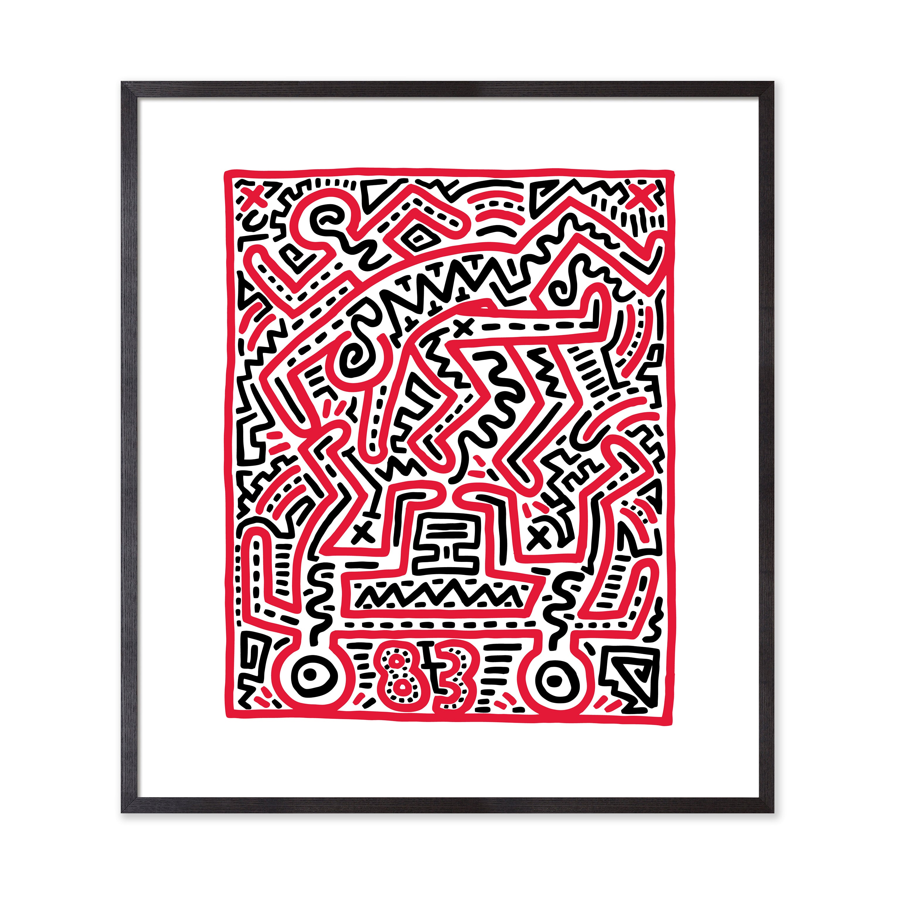Keith Haring Framed Art Print - Fun Gallery Poster 1983