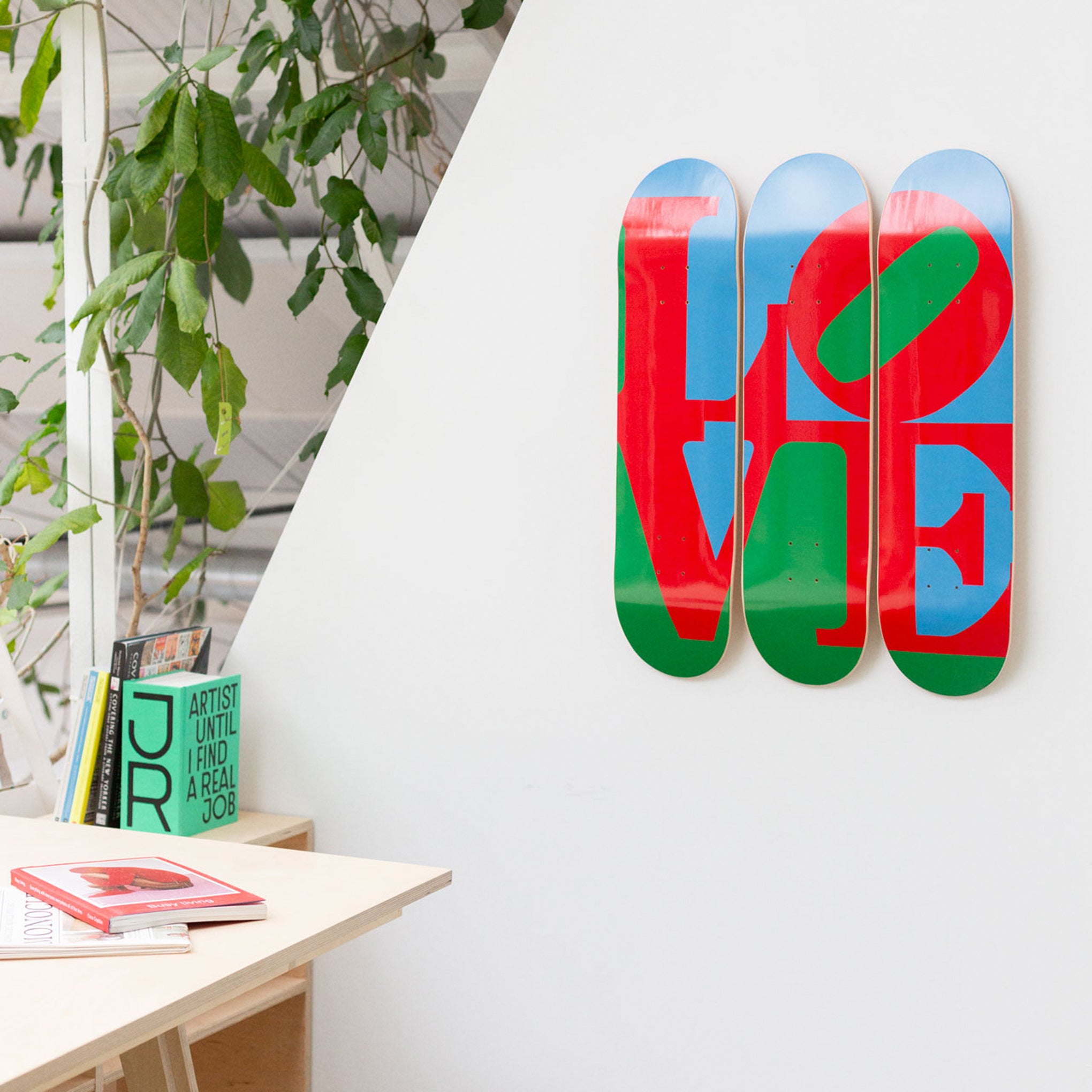 Robert Indiana LOVE Skateboard Set - MoMA Exclusive Maple Wood