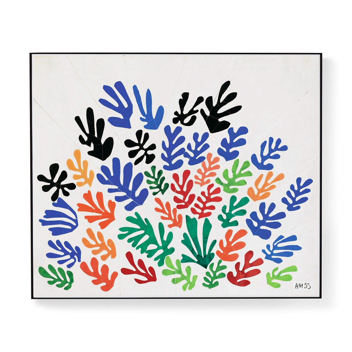 Henri Matisse La Gerbe Framed Art Print - Hand-Stained Black Frame