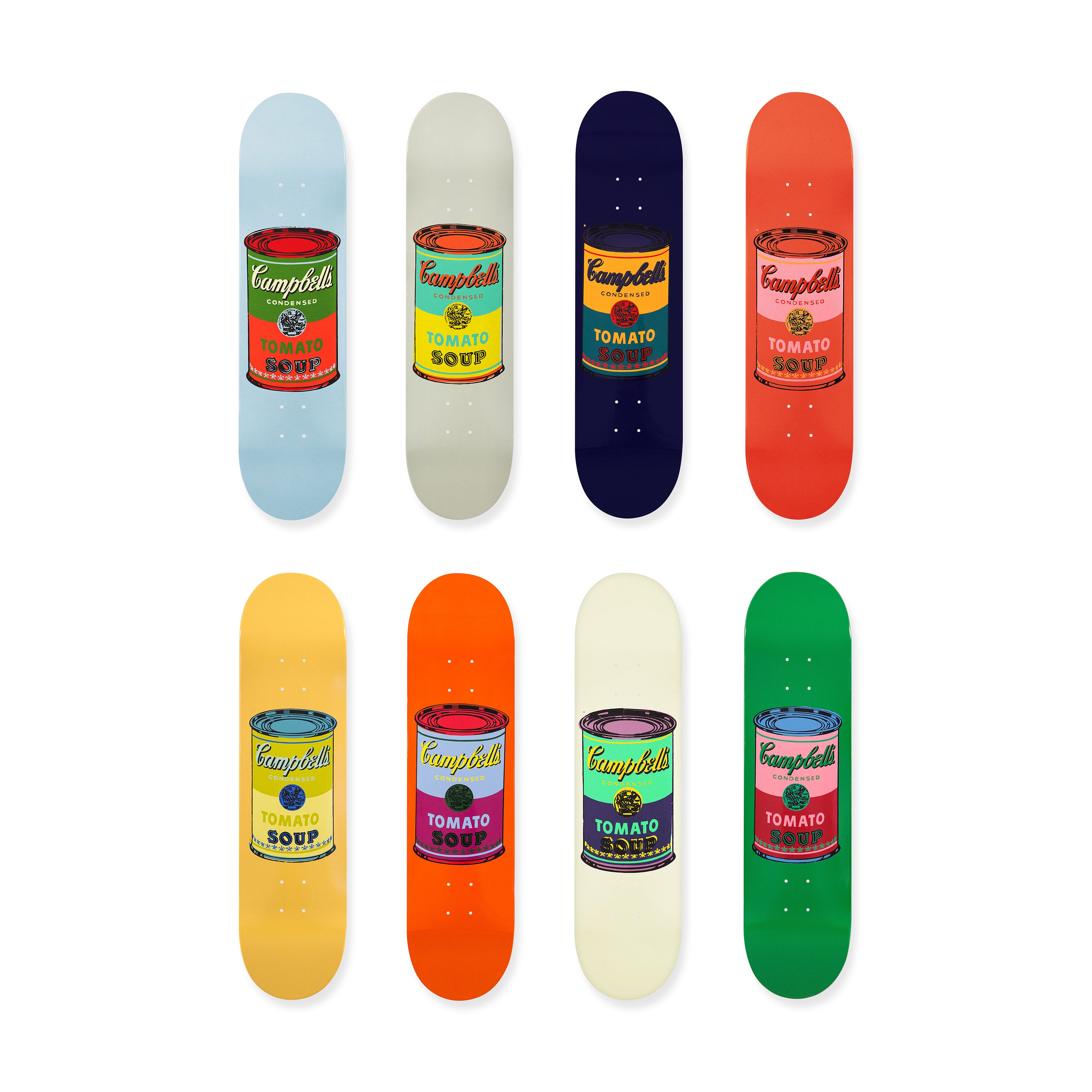 Andy Warhol Campbell's Soup Skateboard Set of 8