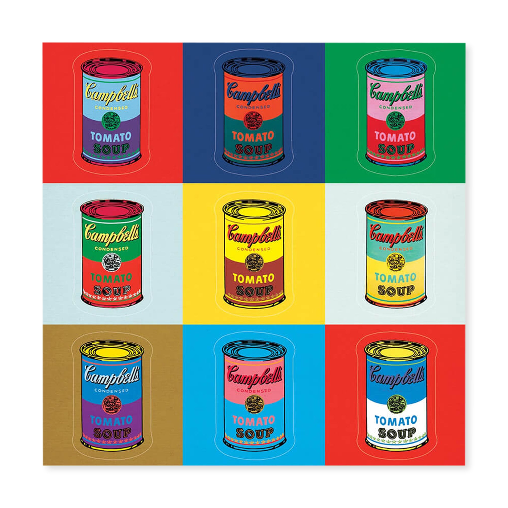 Andy Warhol Campbell's Soup Can Stickers - Set of 9 Vinyl Decals