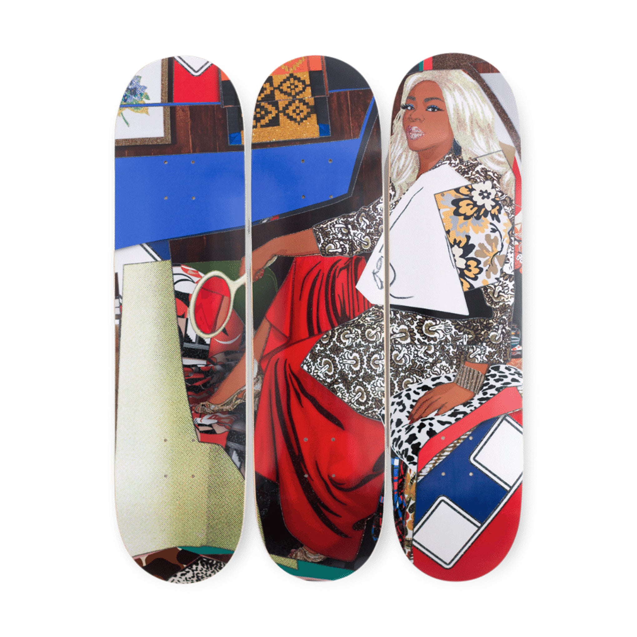 Mickalene Thomas Skateboard Art Triptych - Din Avec La Main