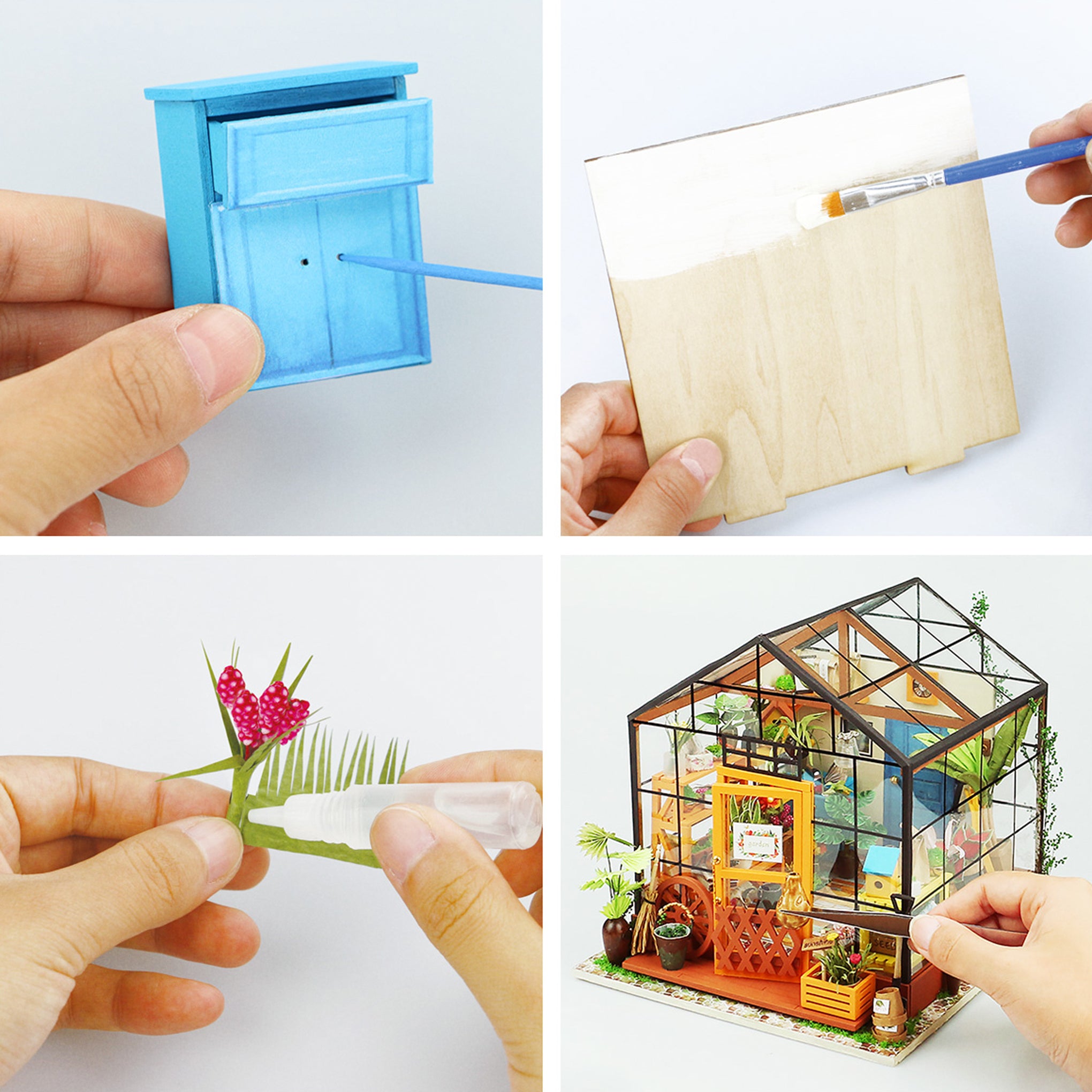Rolife Flower House DIY Miniature Kit with LED Lights