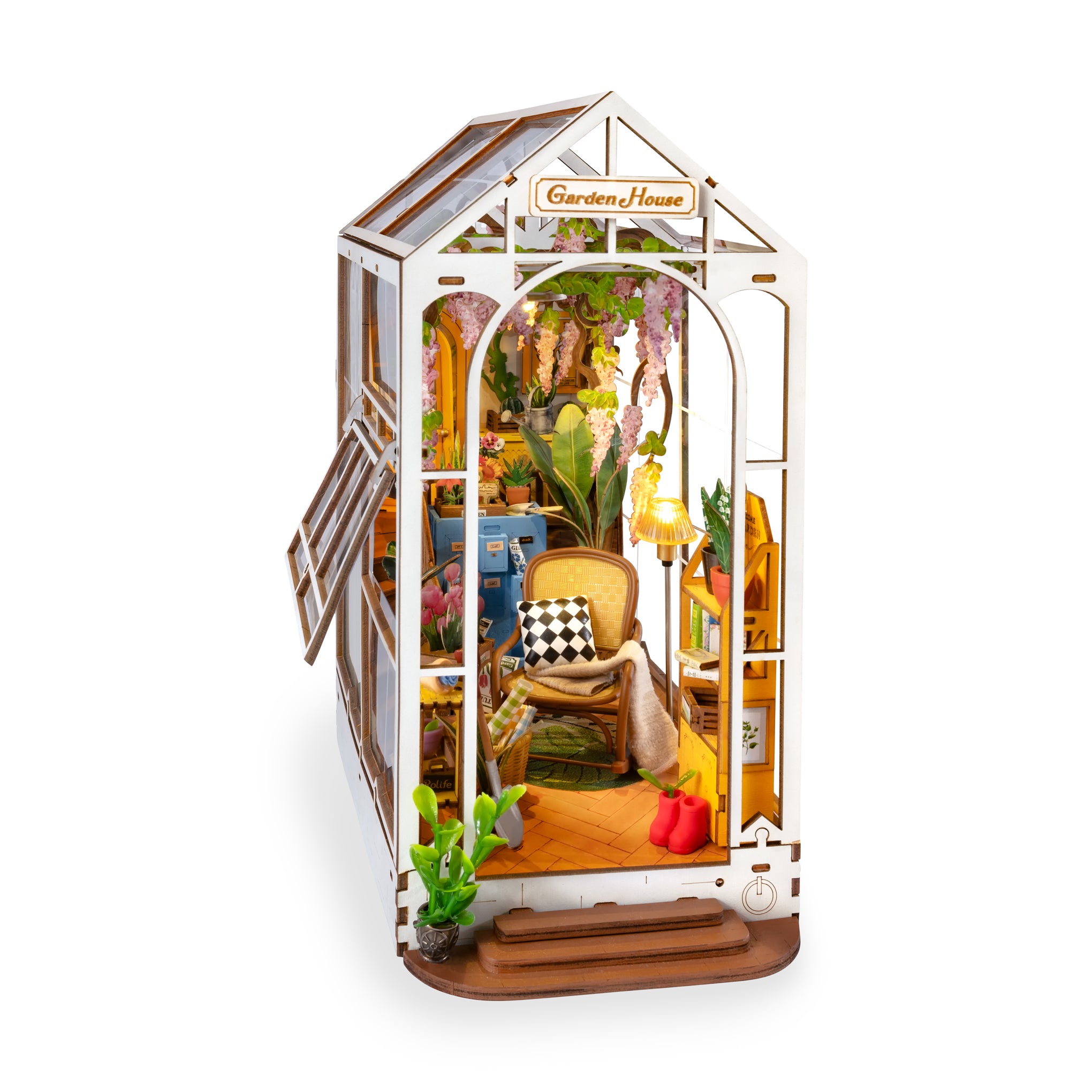 Rolife DIY Book Nook Kit - Miniature Garden House Model for Bookshelf