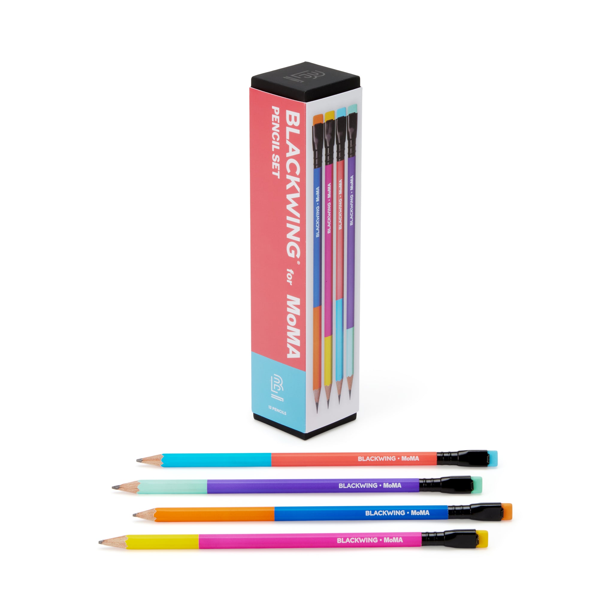 Blackwing MoMA Color Block Pencils - 12 Premium Cedar & Graphite Set