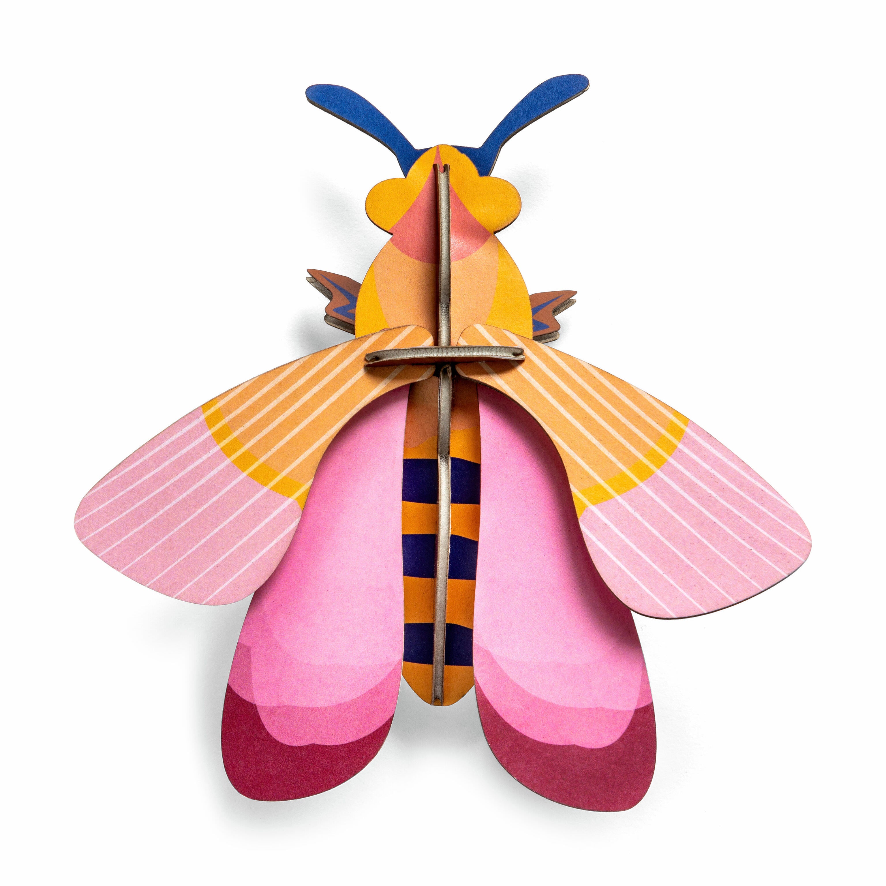 3D DIY Pink Bee Wall Decoration - Eco-Friendly Cardboard Insect