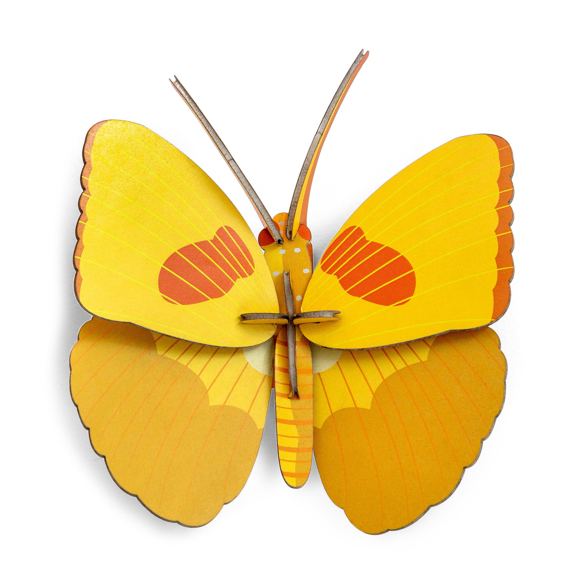 3D DIY Yellow Butterfly Wall Decoration - Eco-Friendly Cardboard Art