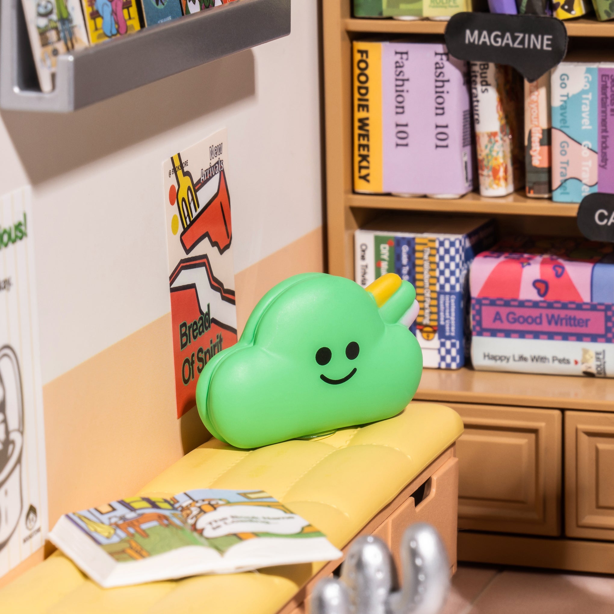 Rolife DIY Bookstore Model Kit with LED Lights for Adults & Kids