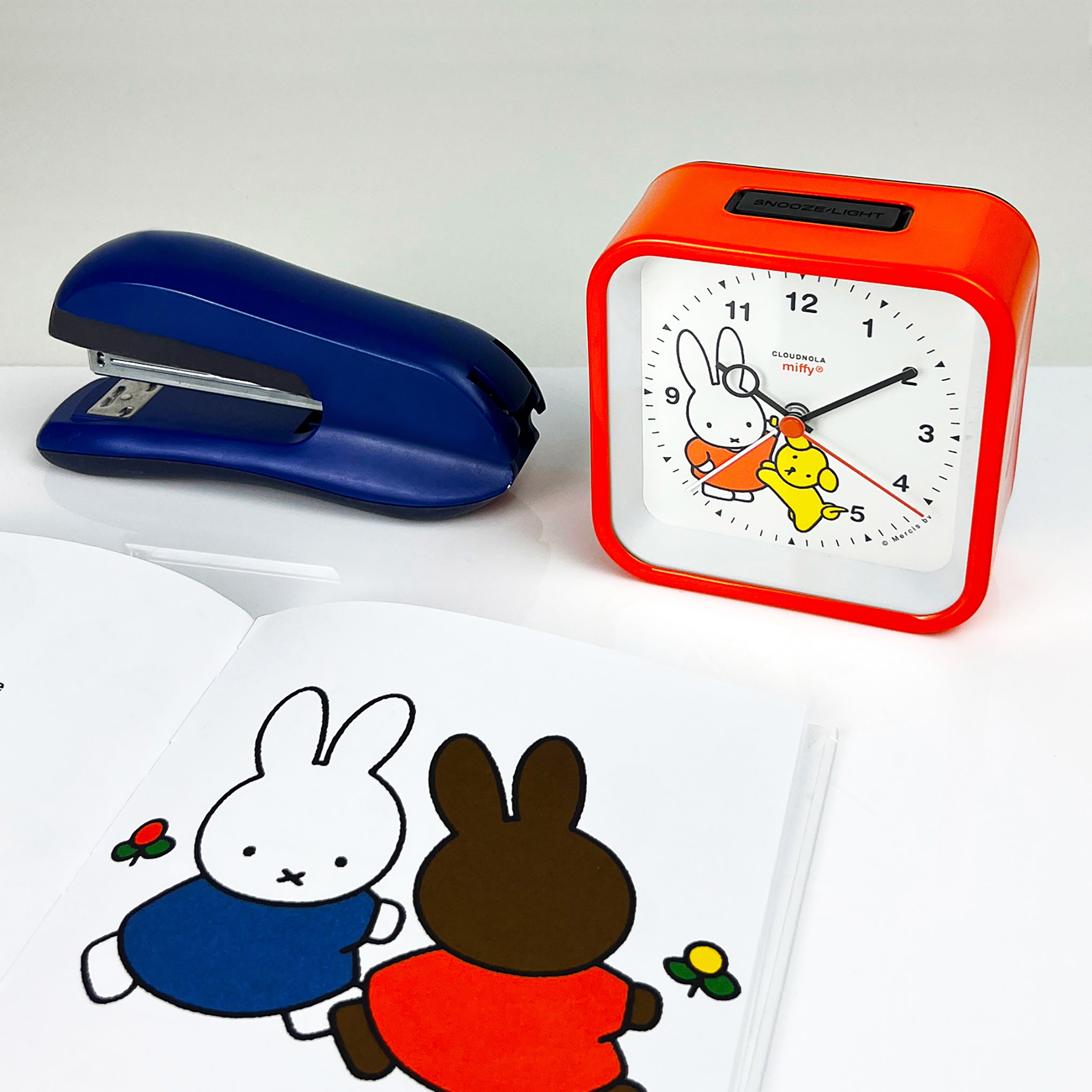 Miffy Orange Alarm Clock with LED Light & Snooze Function