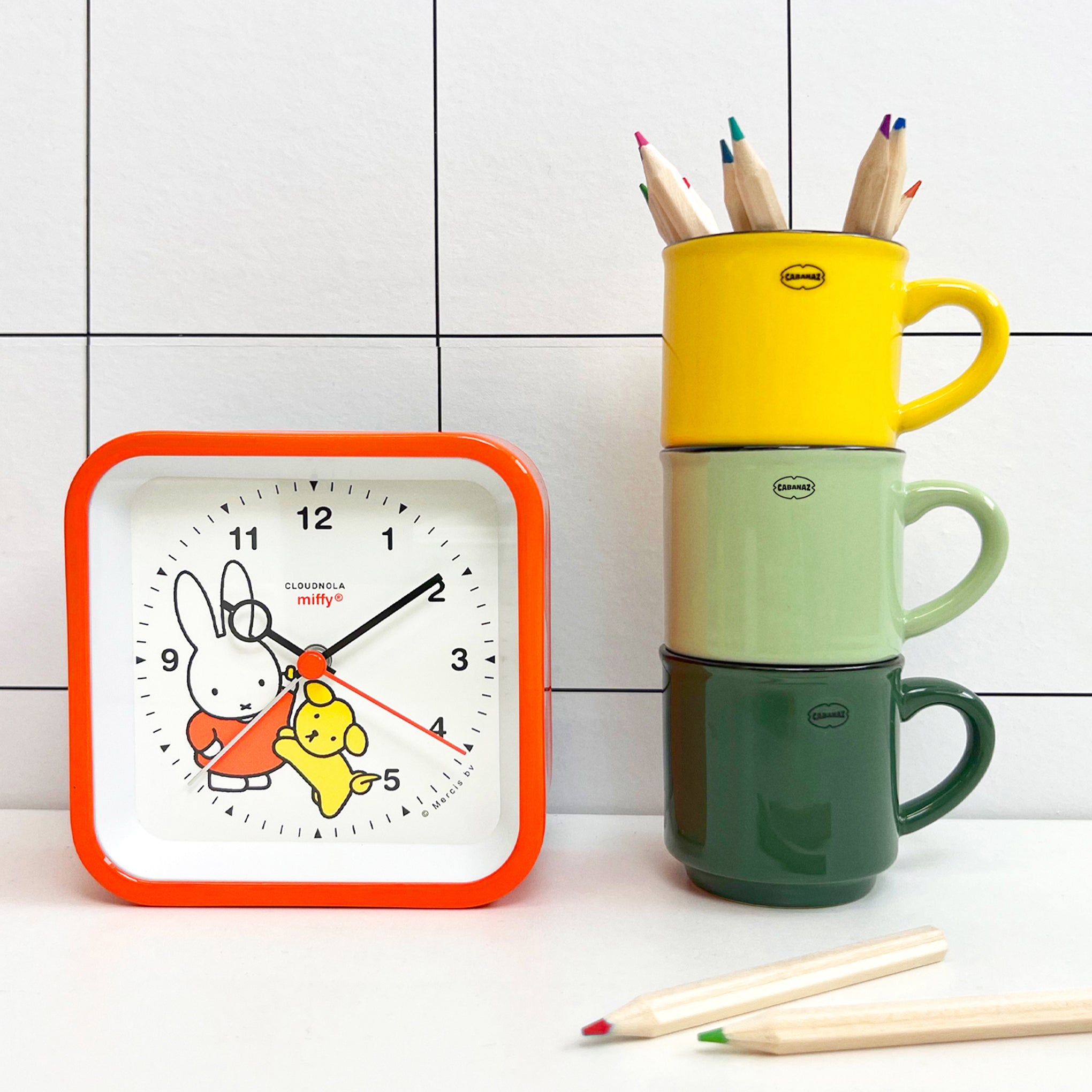 Miffy Orange Alarm Clock with LED Light & Snooze Function