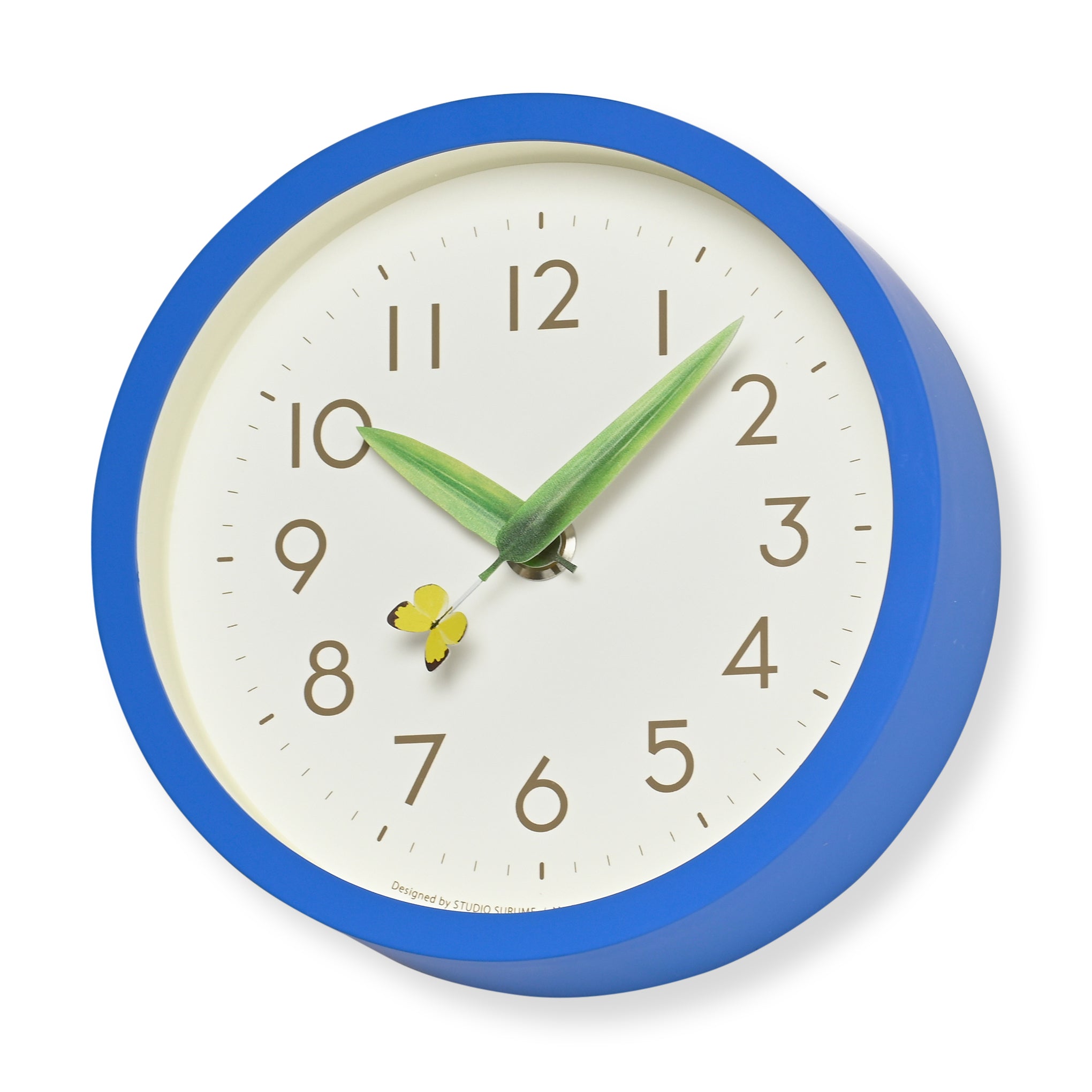 Perch Desk Clock with Butterfly - Silent Movement Blue