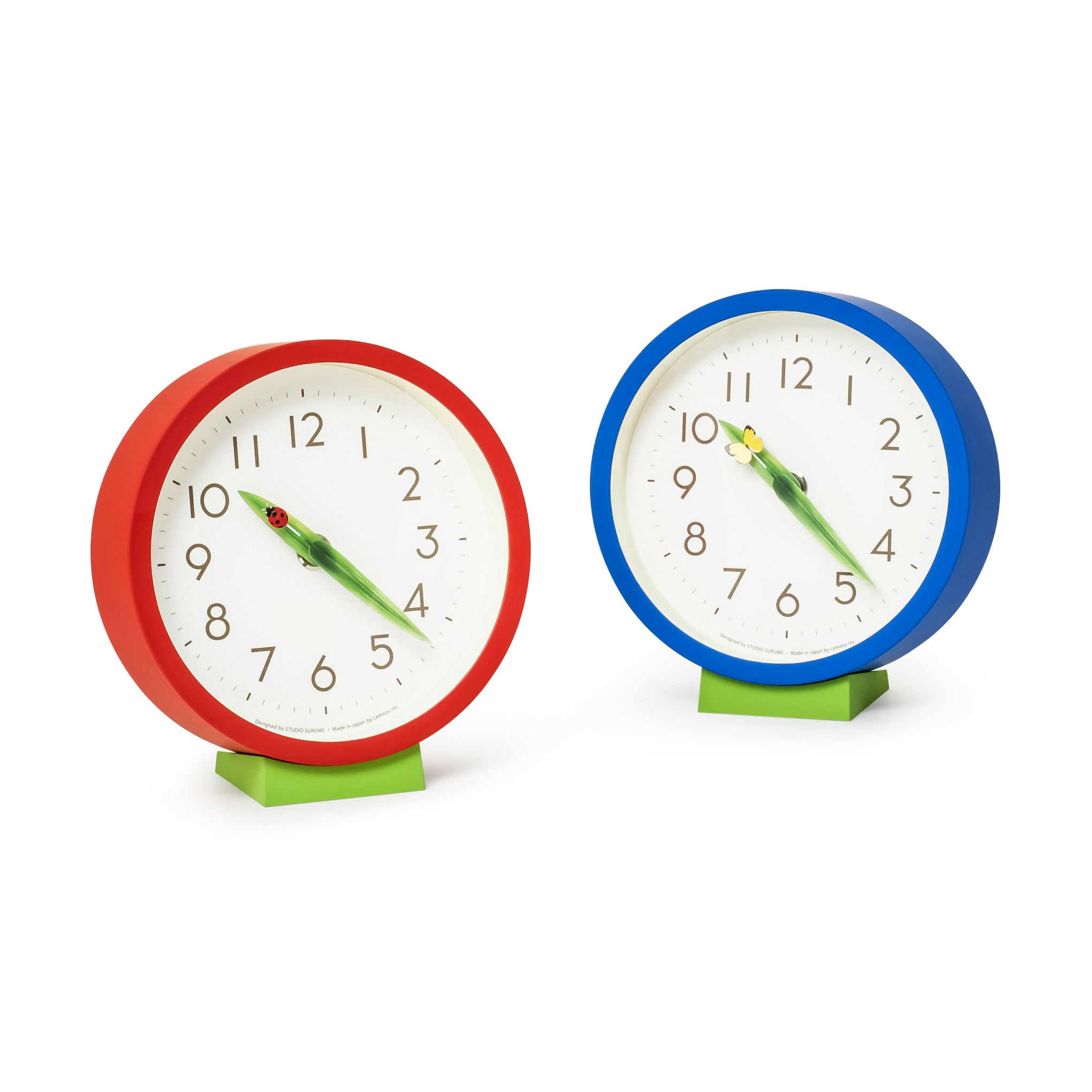 Perch Desk Clock with Butterfly - Silent Movement Blue
