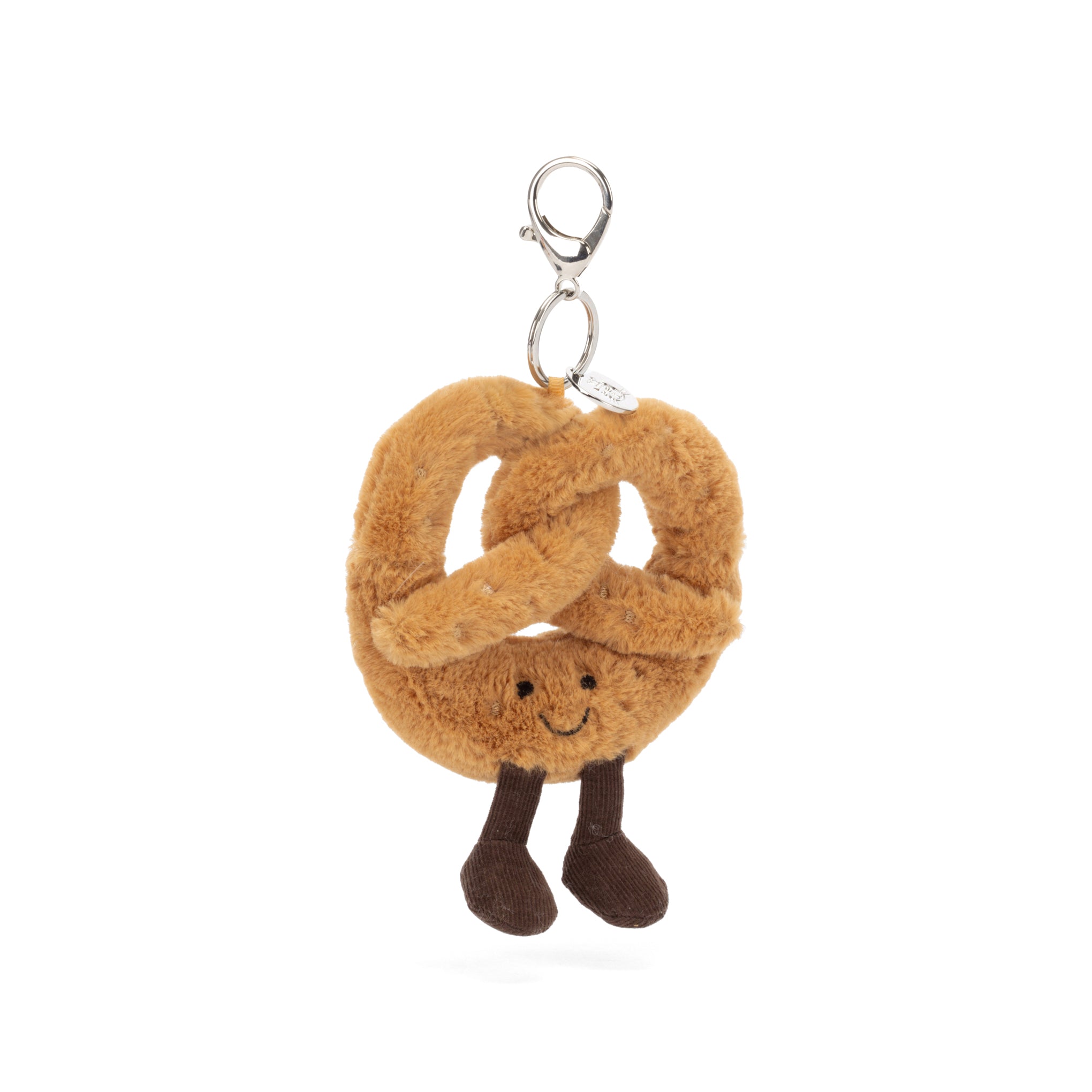 Jellycat Pretzel Plush Bag Charm with Clip for Backpacks