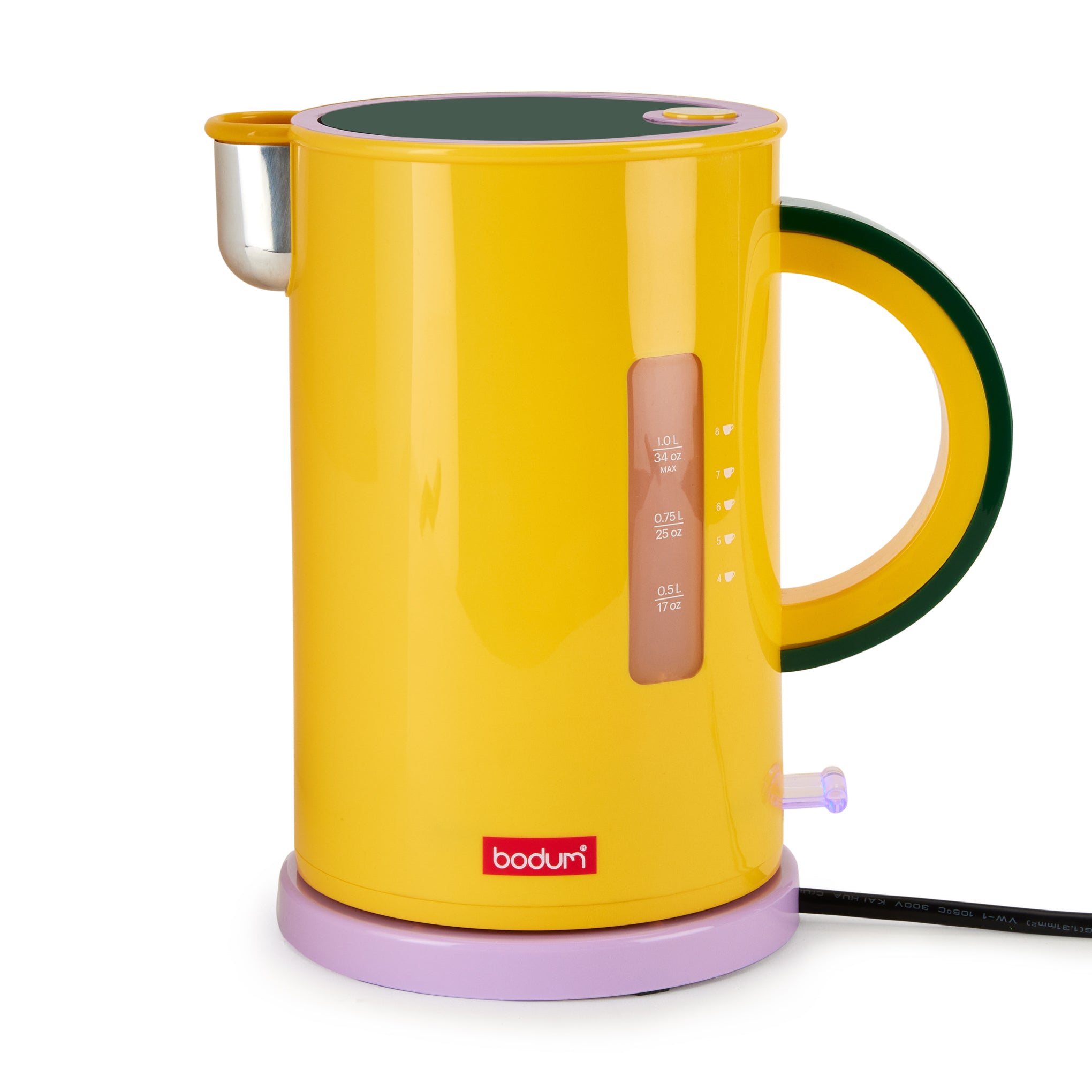 Bodum Yellow Electric Kettle - 1200W Rapid Boil, 34 oz Capacity