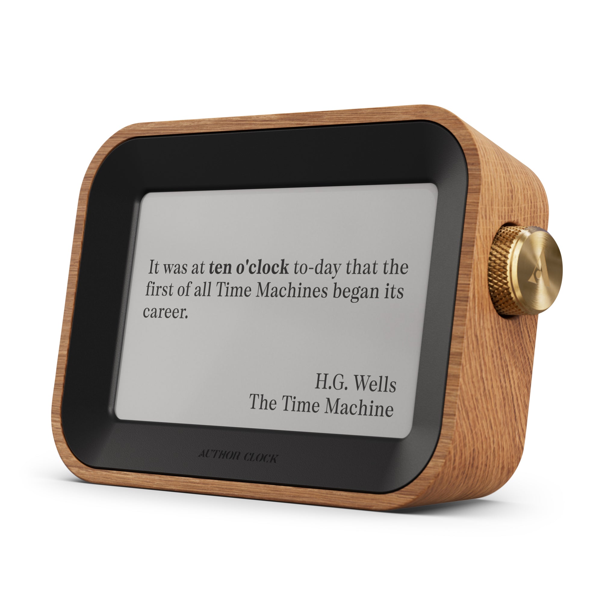 Author Clock with Inspiring Book Quotes - Small USB-C Rechargeable