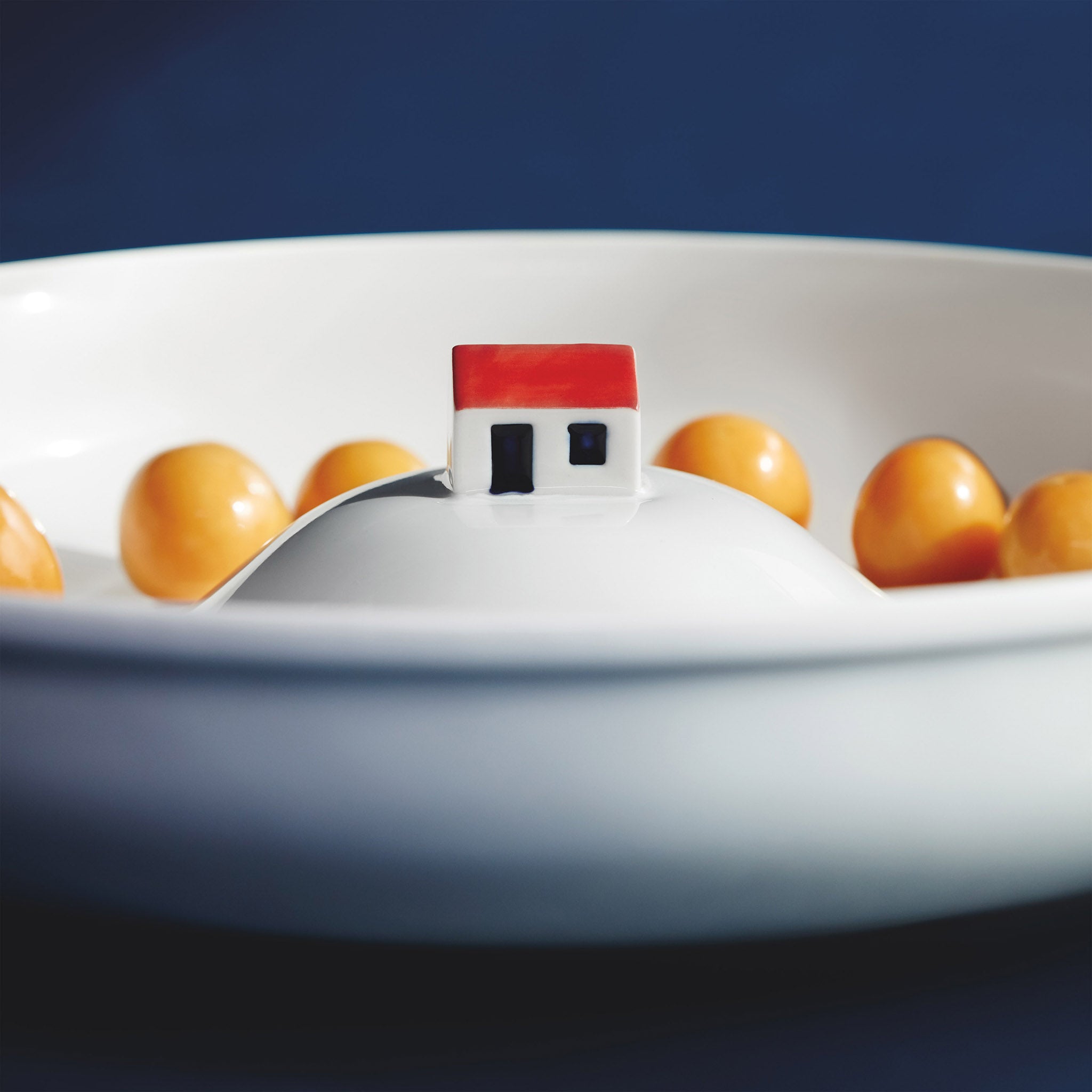 Whimsical White La Maison Inondée Bowl - Stackable Dishwasher Safe