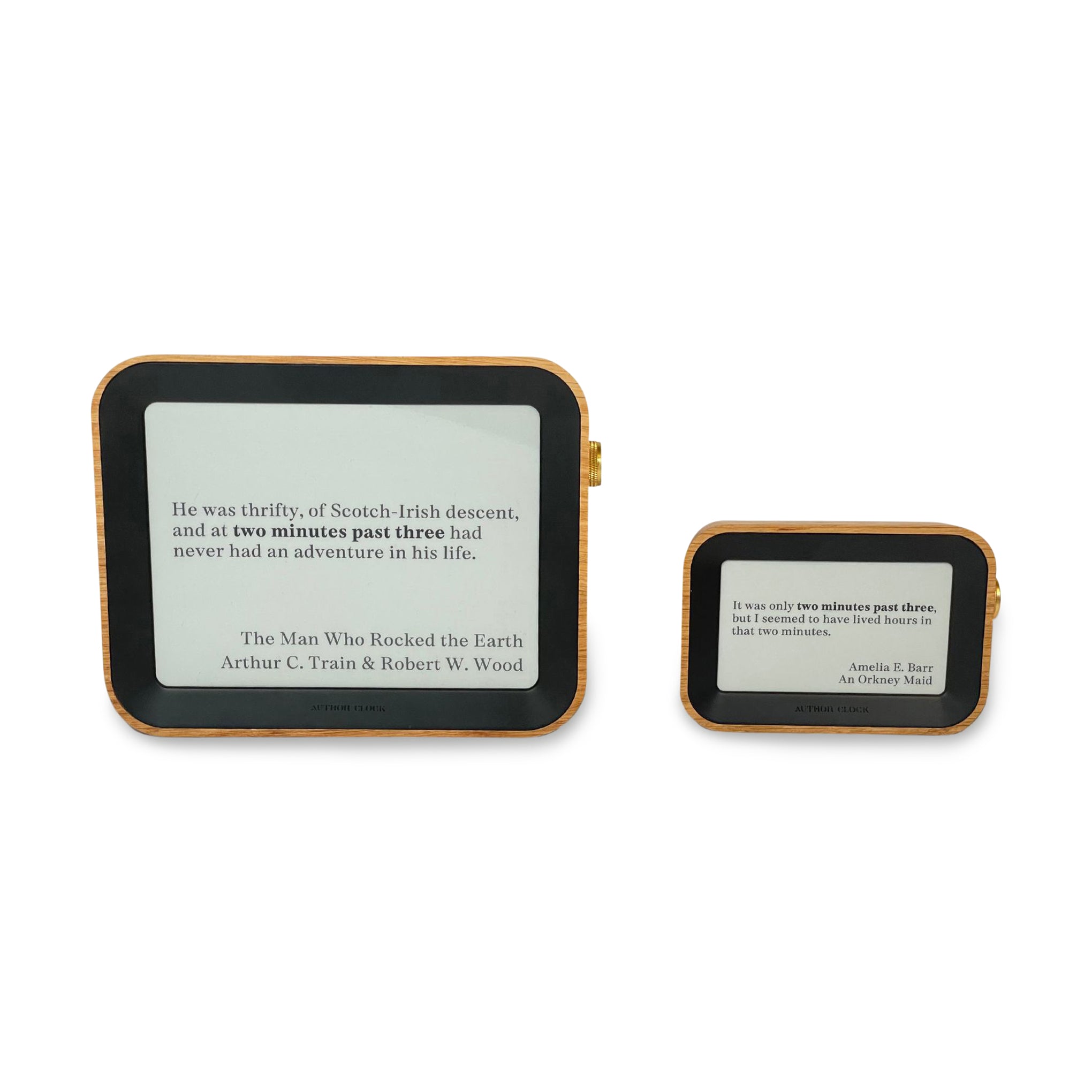 Author Clock with Inspirational Quotes - Large WiFi Rechargeable