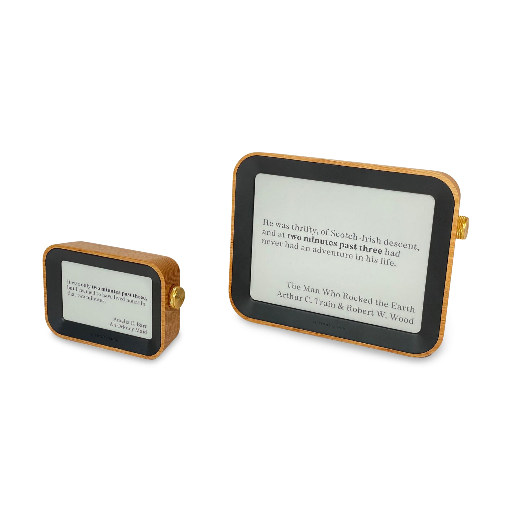 Author Clock with Inspirational Quotes - Large WiFi Rechargeable