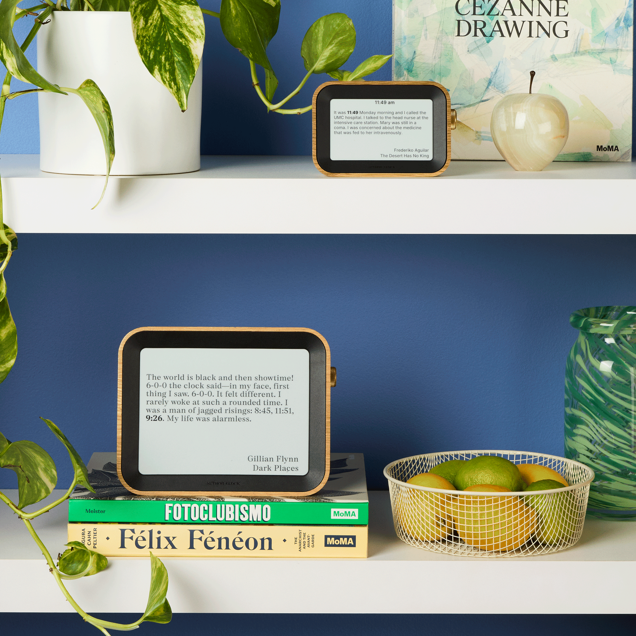 Author Clock with Inspirational Quotes - Large WiFi Rechargeable