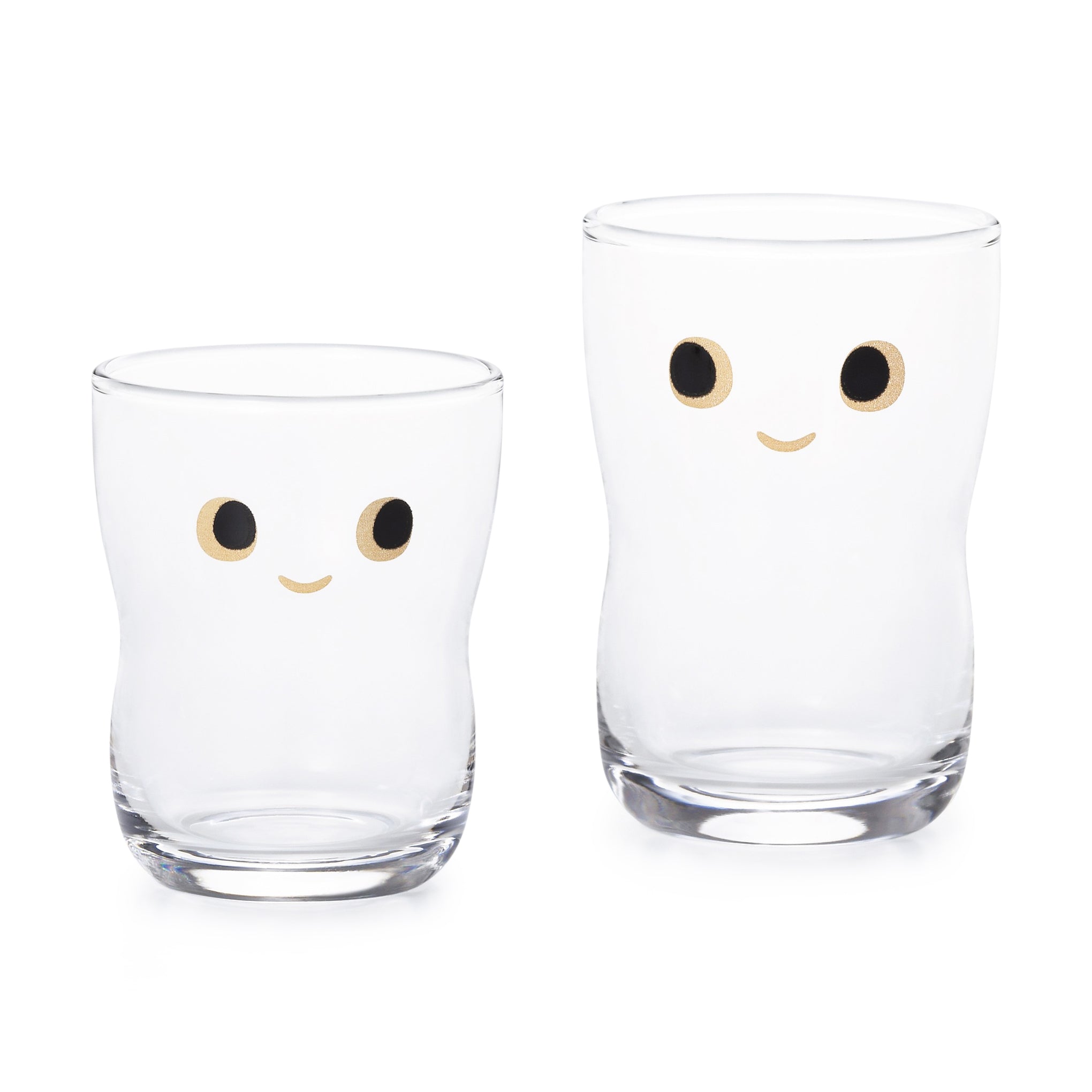Happy Face Glasses Set of 2 - Japanese Design for Beverages
