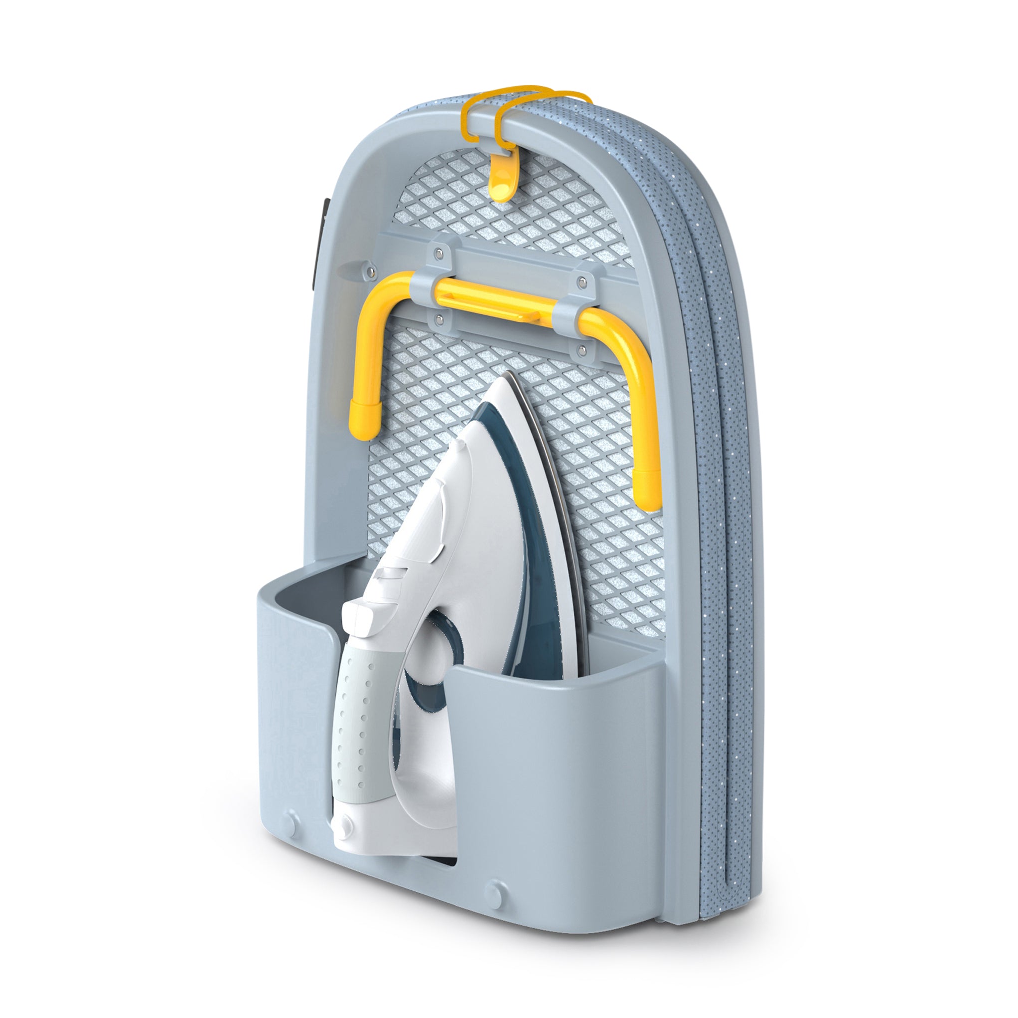 Compact Folding Ironing Board with Storage - Space-Saving Gray