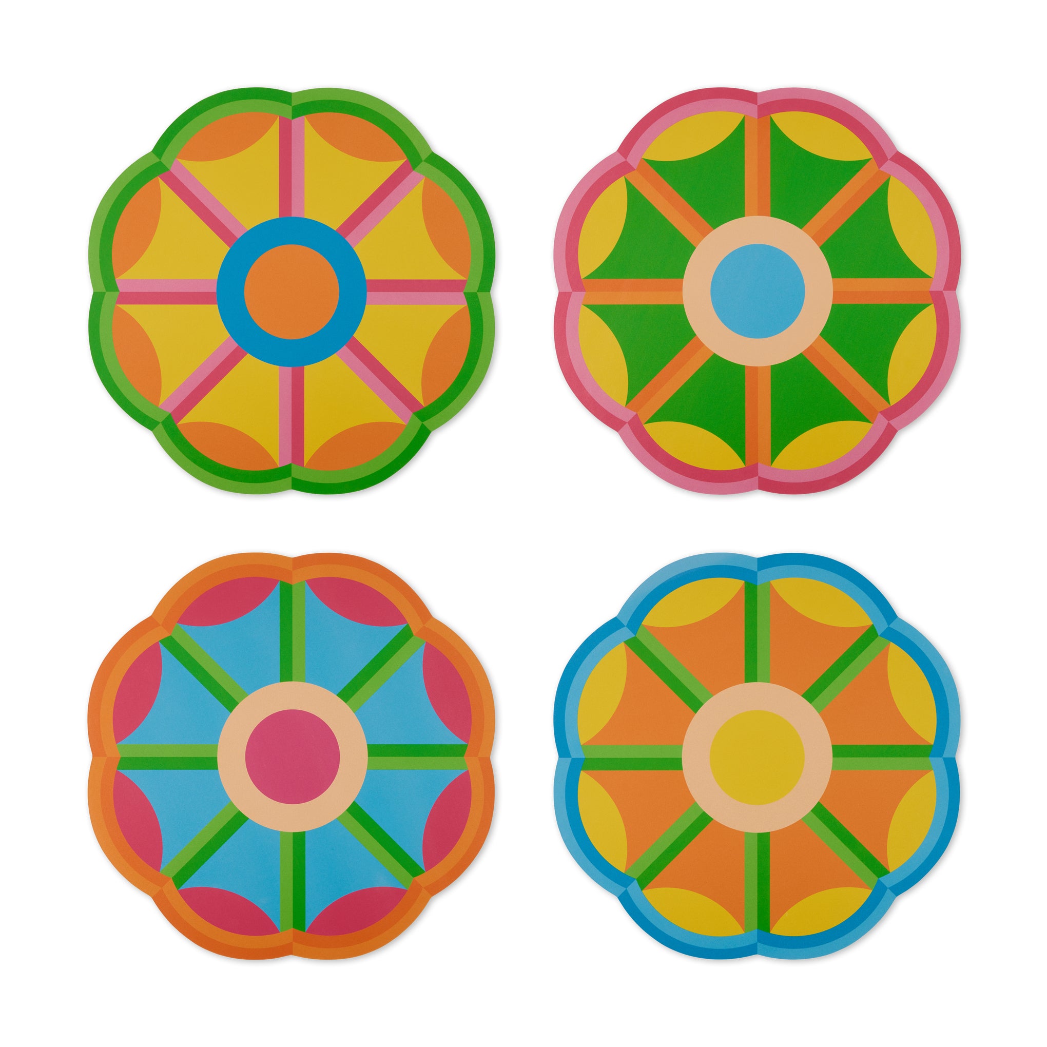 Yinka Ilori Recycled Leather Placemats - Set of 4 Colorful Blooms