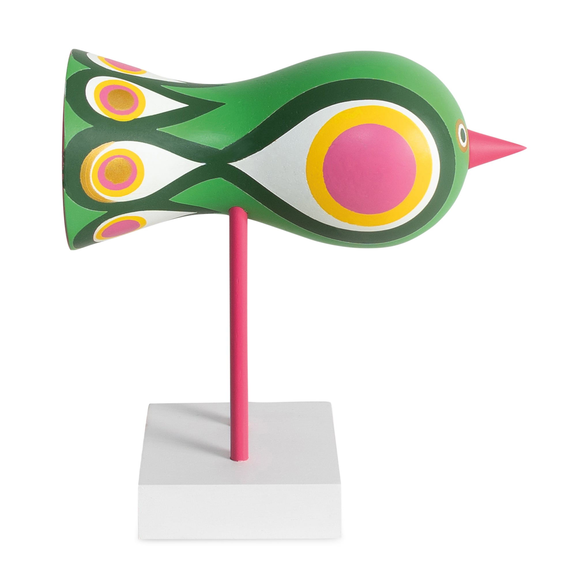 Lisa Larson Wooden Bird Decor - White Base Handcrafted Sculpture