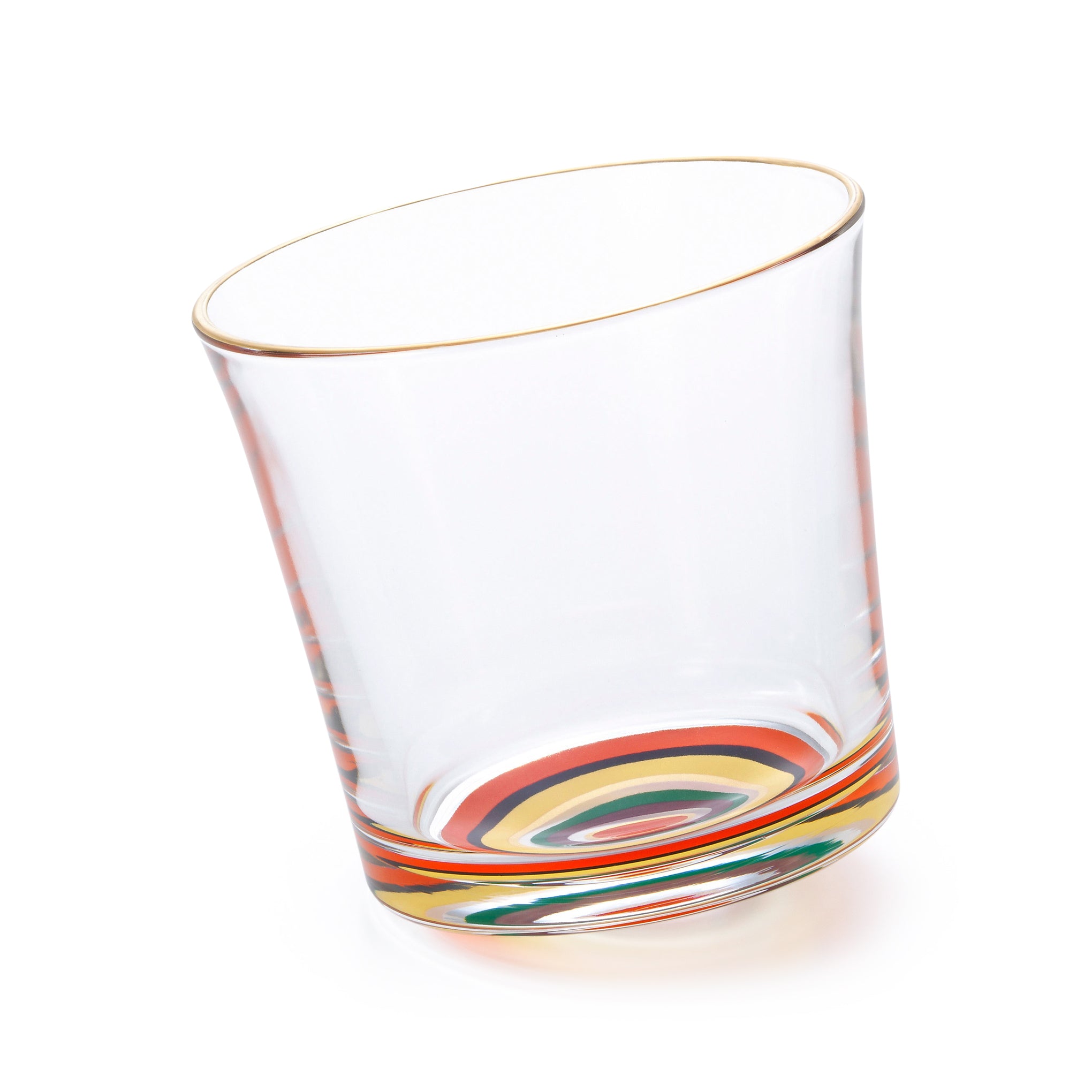 Japanese Rocking Whisky Glass - Handmade Red Design - MoMA Exclusive
