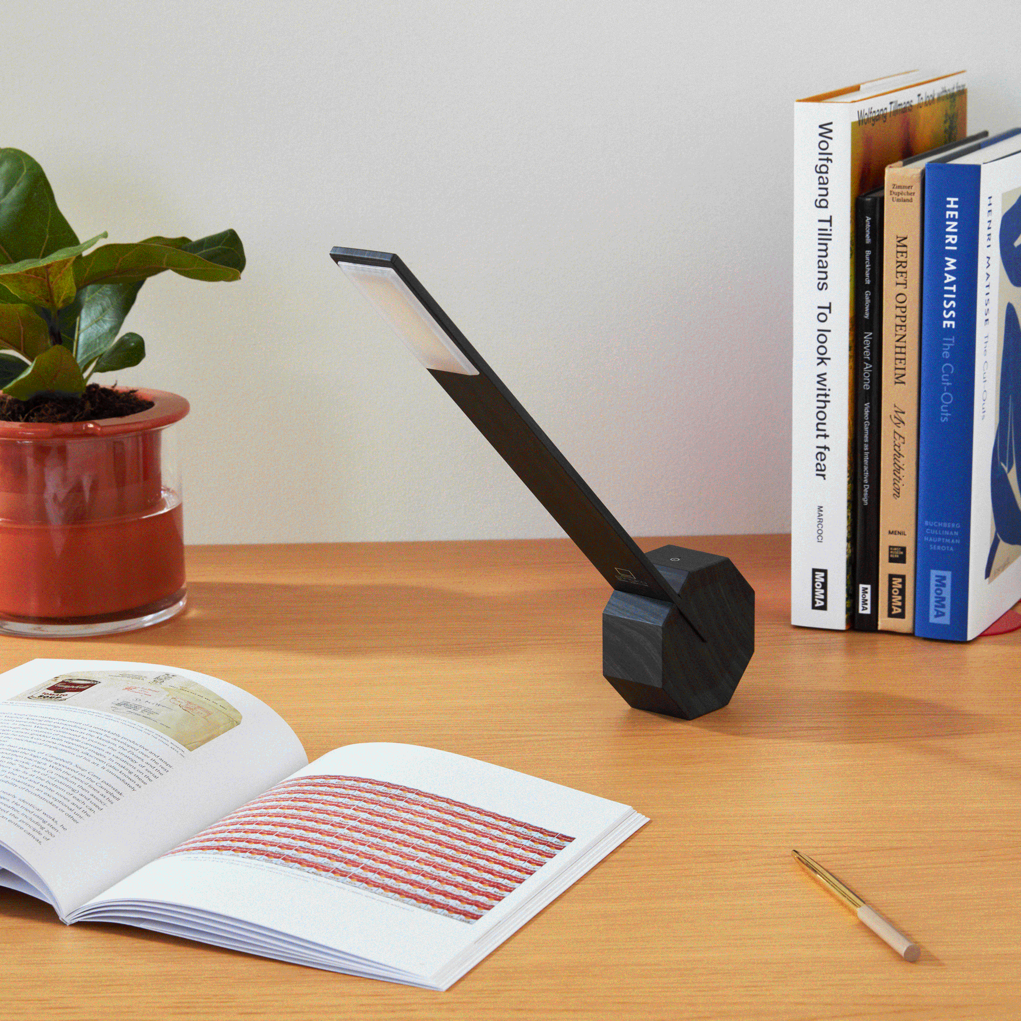 Rechargeable Octagon LED Desk Lamp - Adjustable White Light