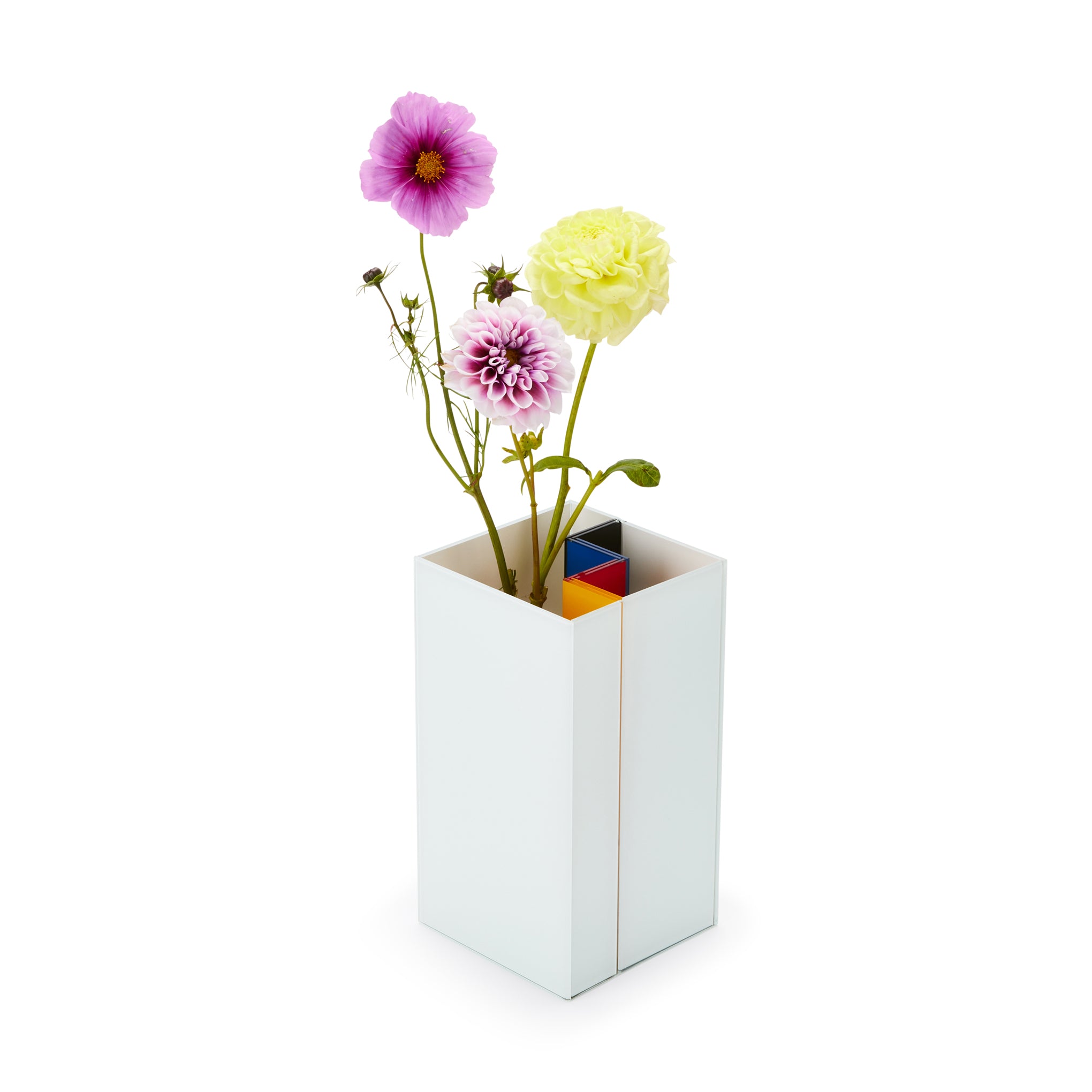 Handmade Colored Glass Line-Up Vase Set for Home Decor