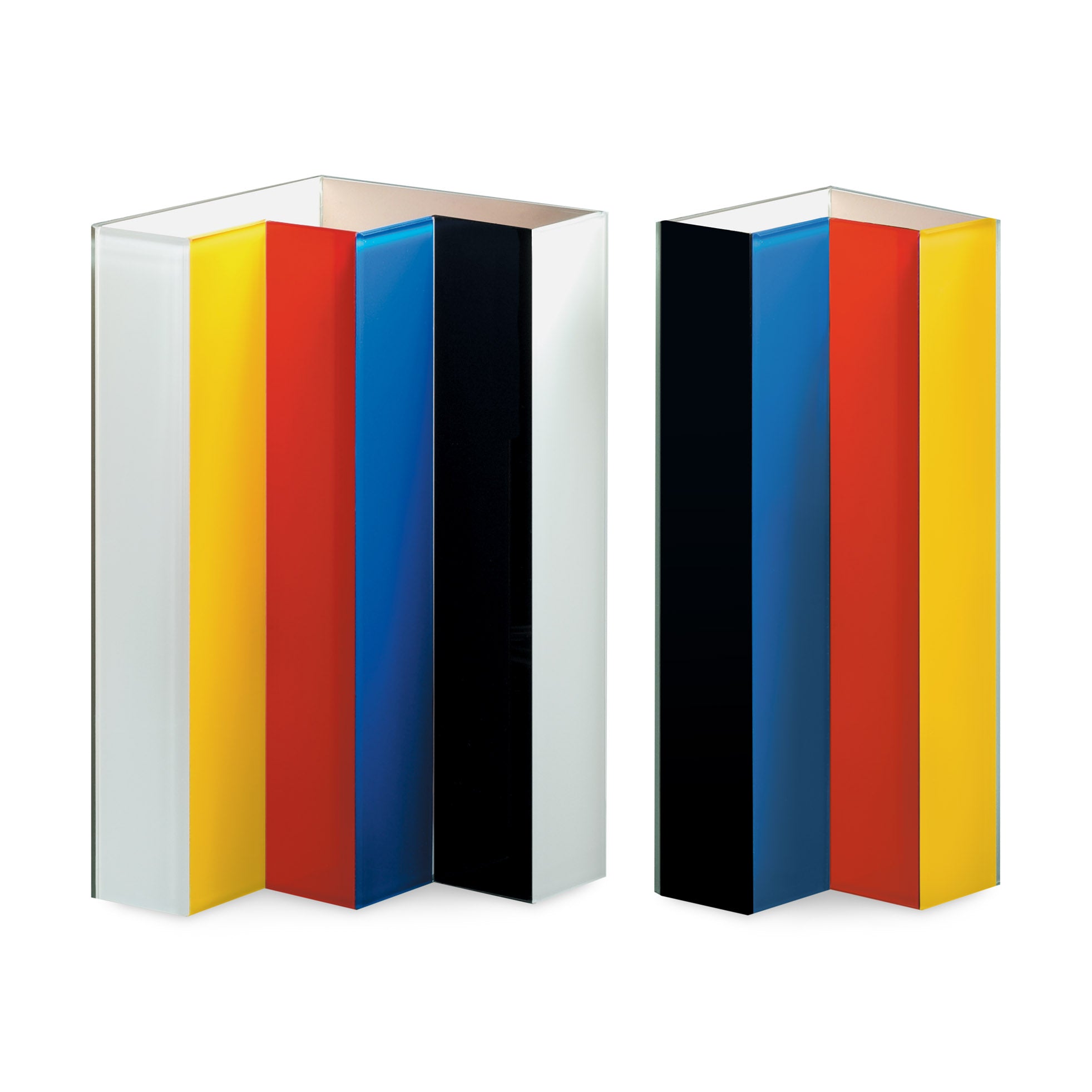 Handmade Colored Glass Line-Up Vase Set for Home Decor