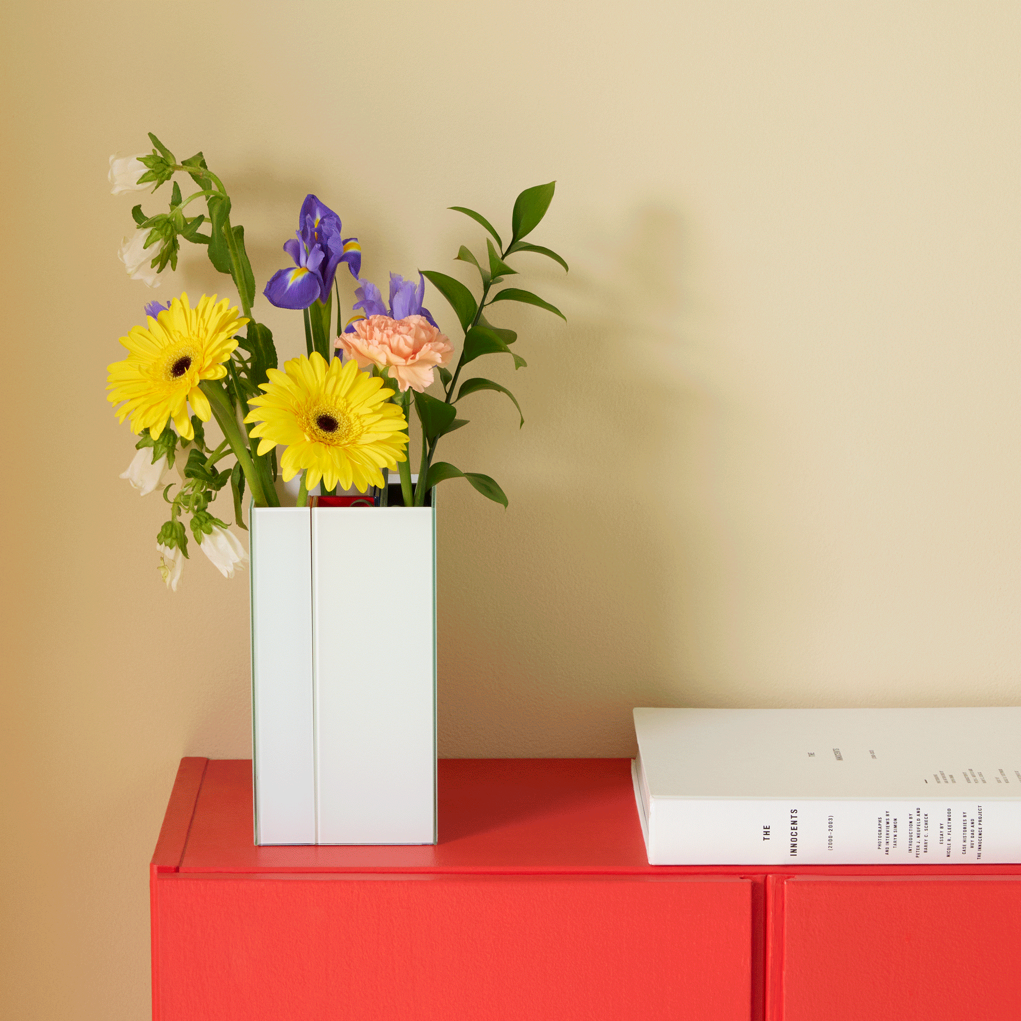 Handmade Colored Glass Line-Up Vase Set for Home Decor