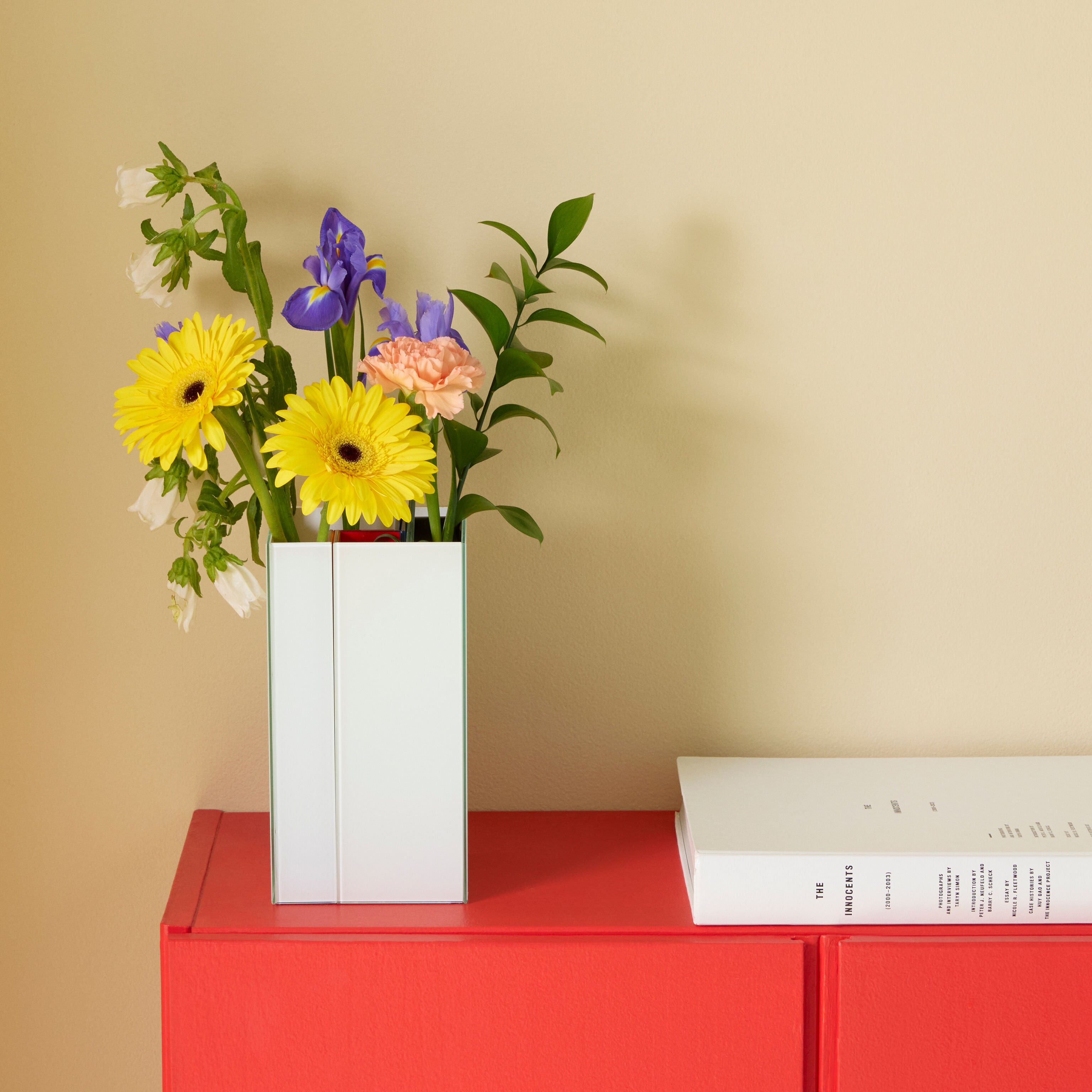 Handmade Colored Glass Line-Up Vase Set for Home Decor