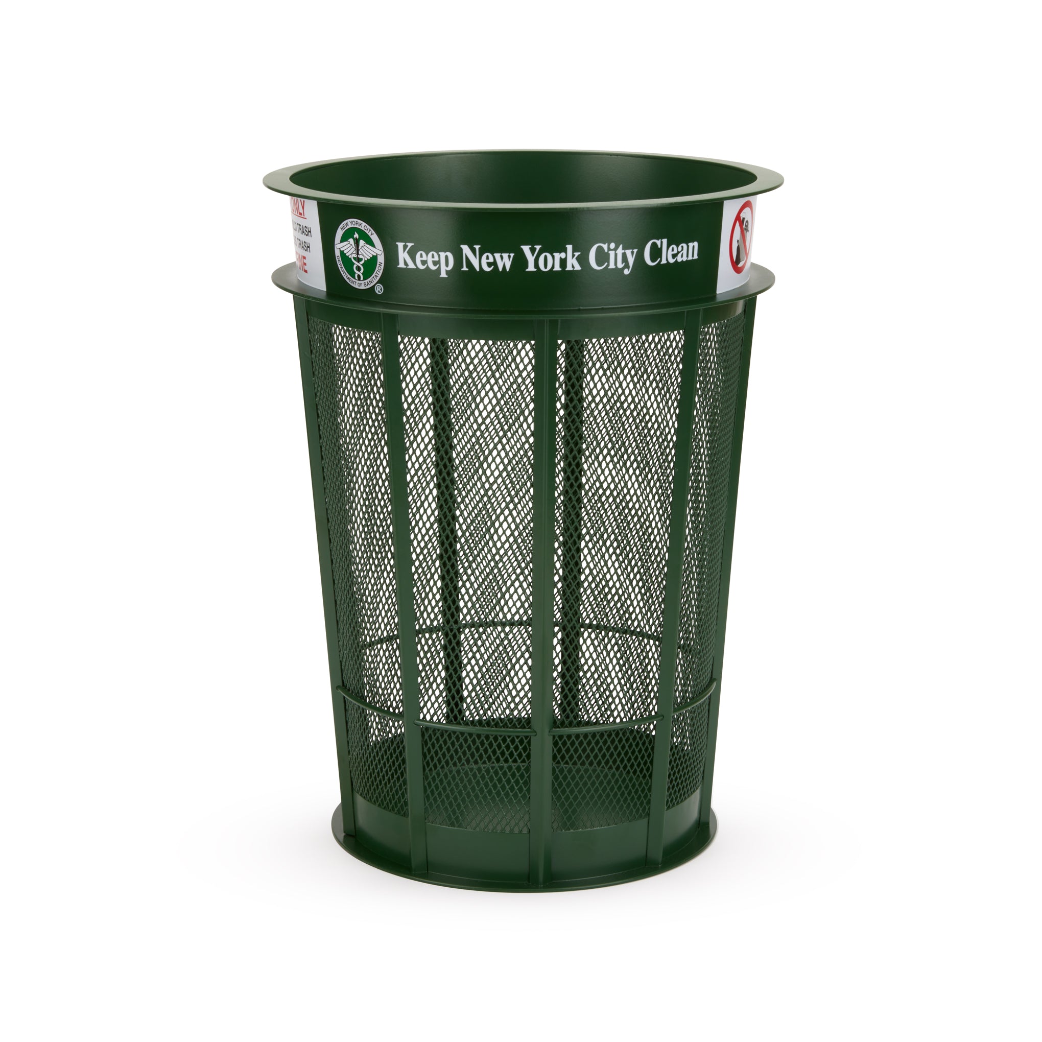 Only NY DSNY Metal Trash Can - NYC Wastepaper Basket