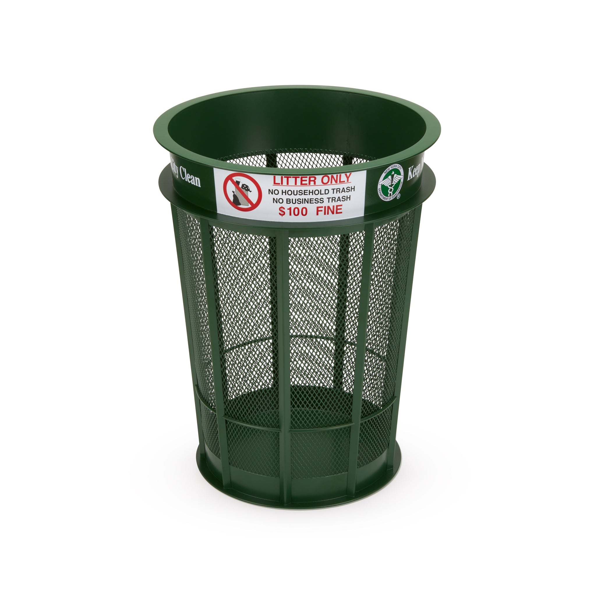 Only NY DSNY Metal Trash Can - NYC Wastepaper Basket