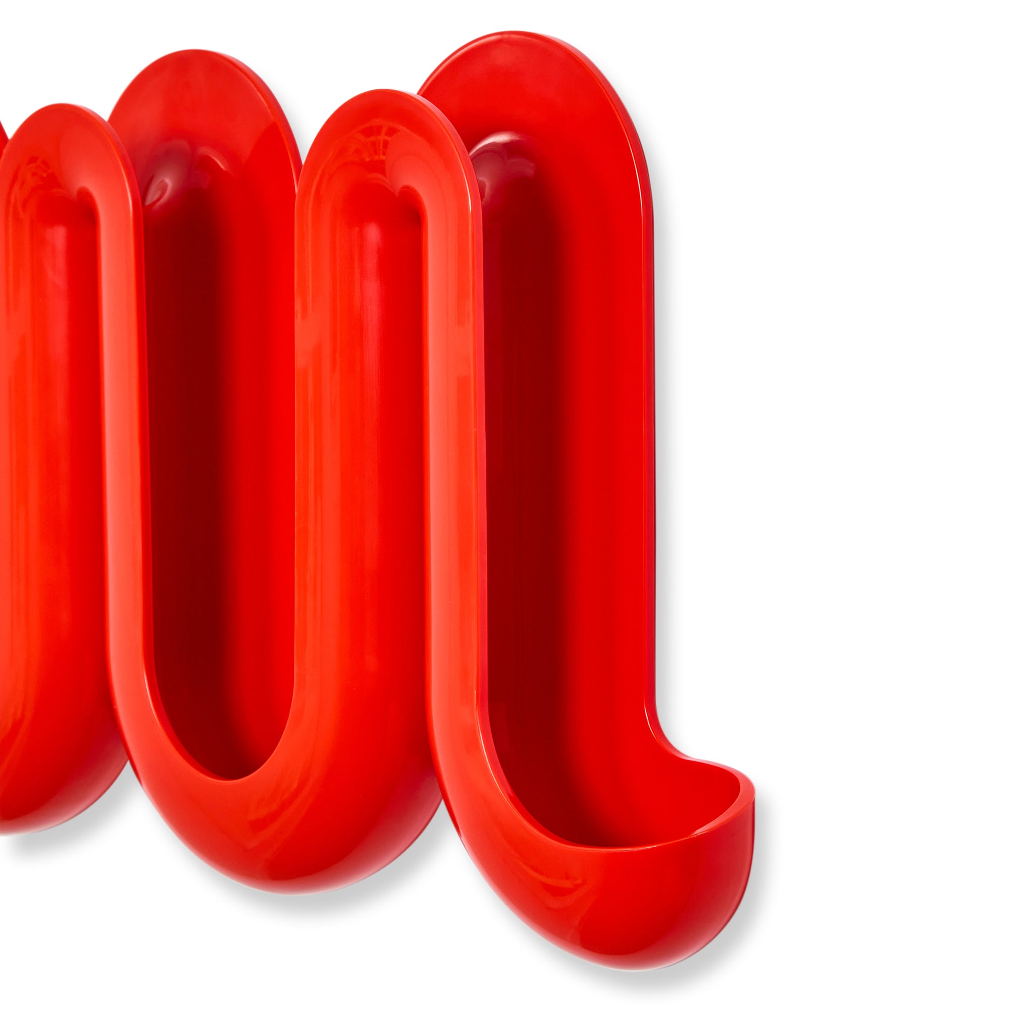 Modern Wall Coat Rack with Shelf - Swell Organizer in Red