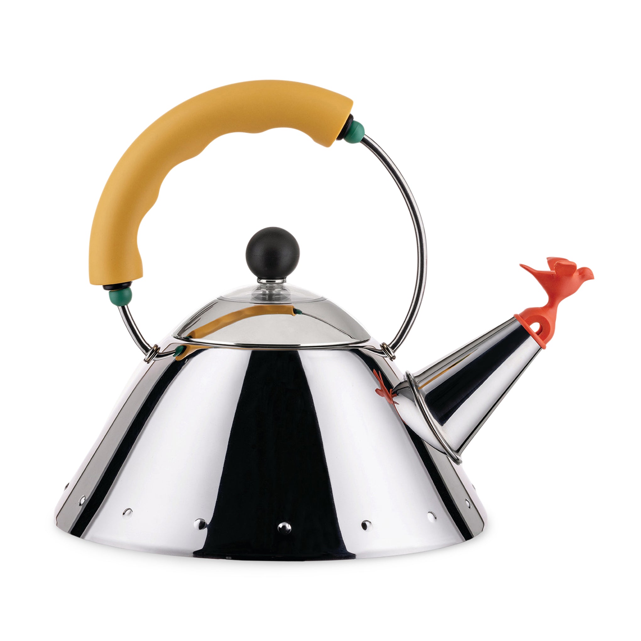Alessi Michael Graves 9093 Whistling Kettle - Yellow Stainless Steel