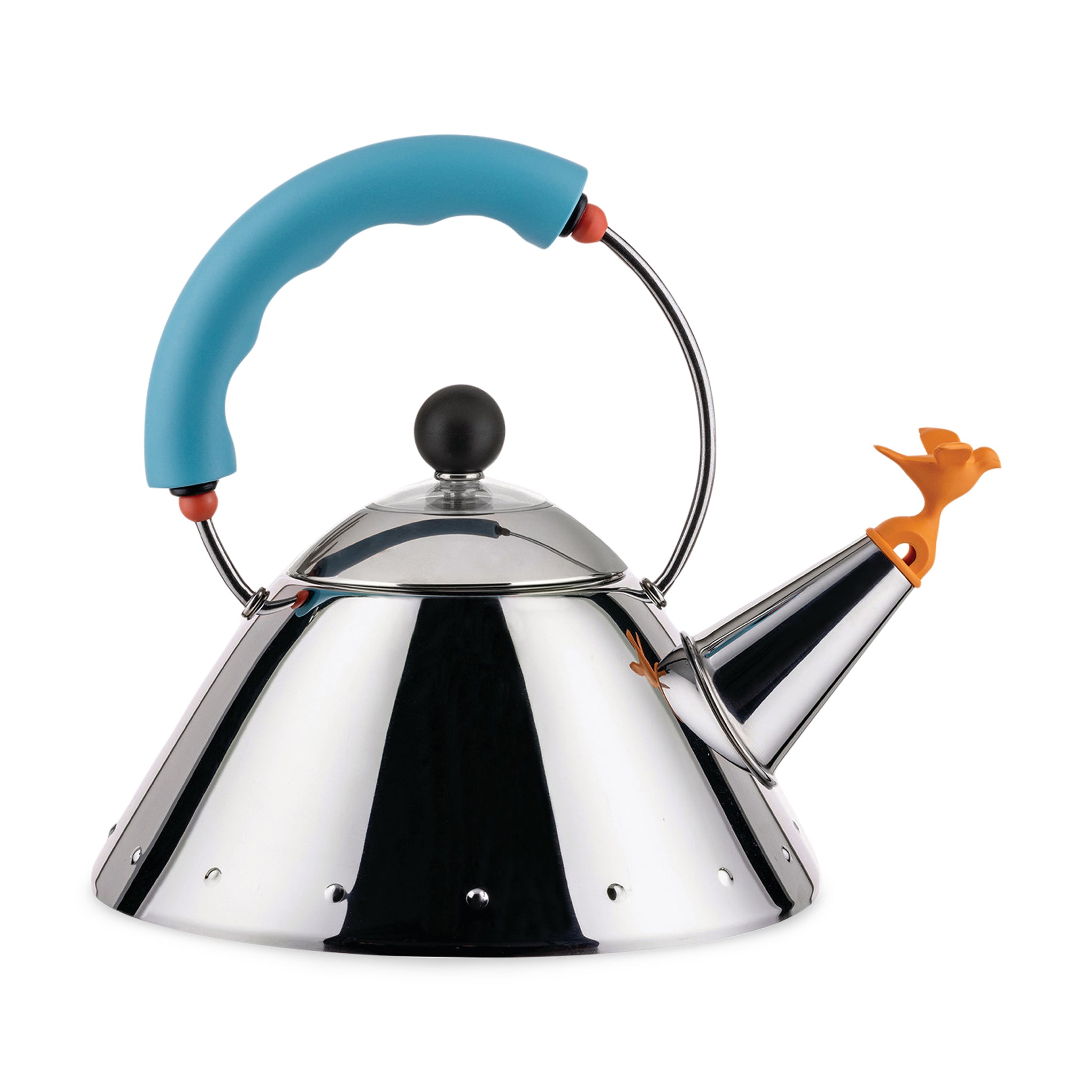 Alessi Michael Graves 9093 Whistling Kettle - Light Blue Stainless Steel