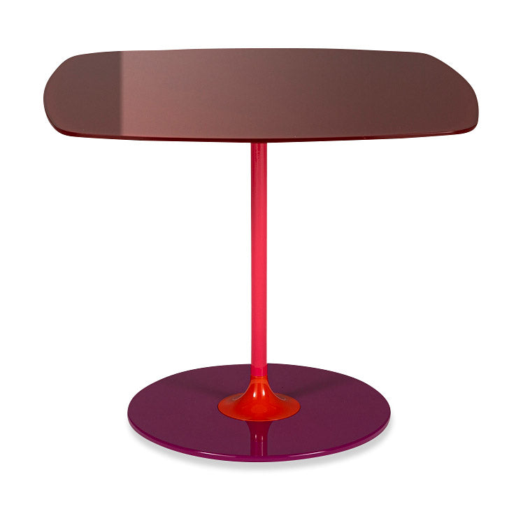 Kartell Thierry Bordeaux Red Glass Top Side Table