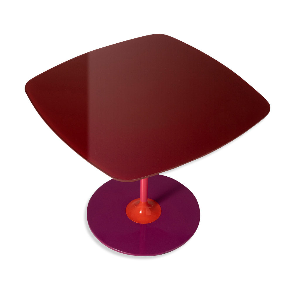 Kartell Thierry Bordeaux Red Glass Top Side Table