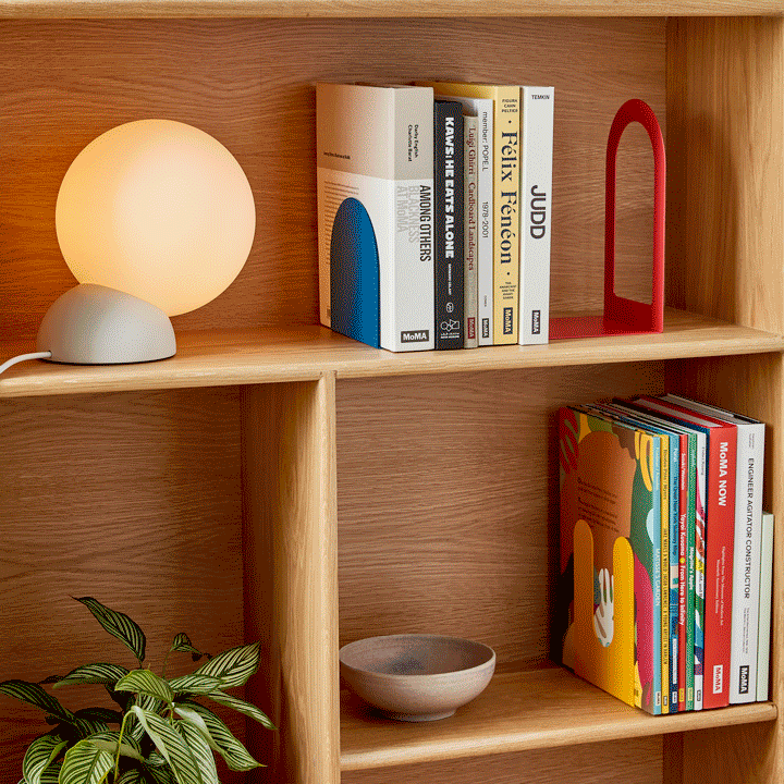 Modern Fenestra Bookends - Set of 4 Colorful Steel Shelf Organizers