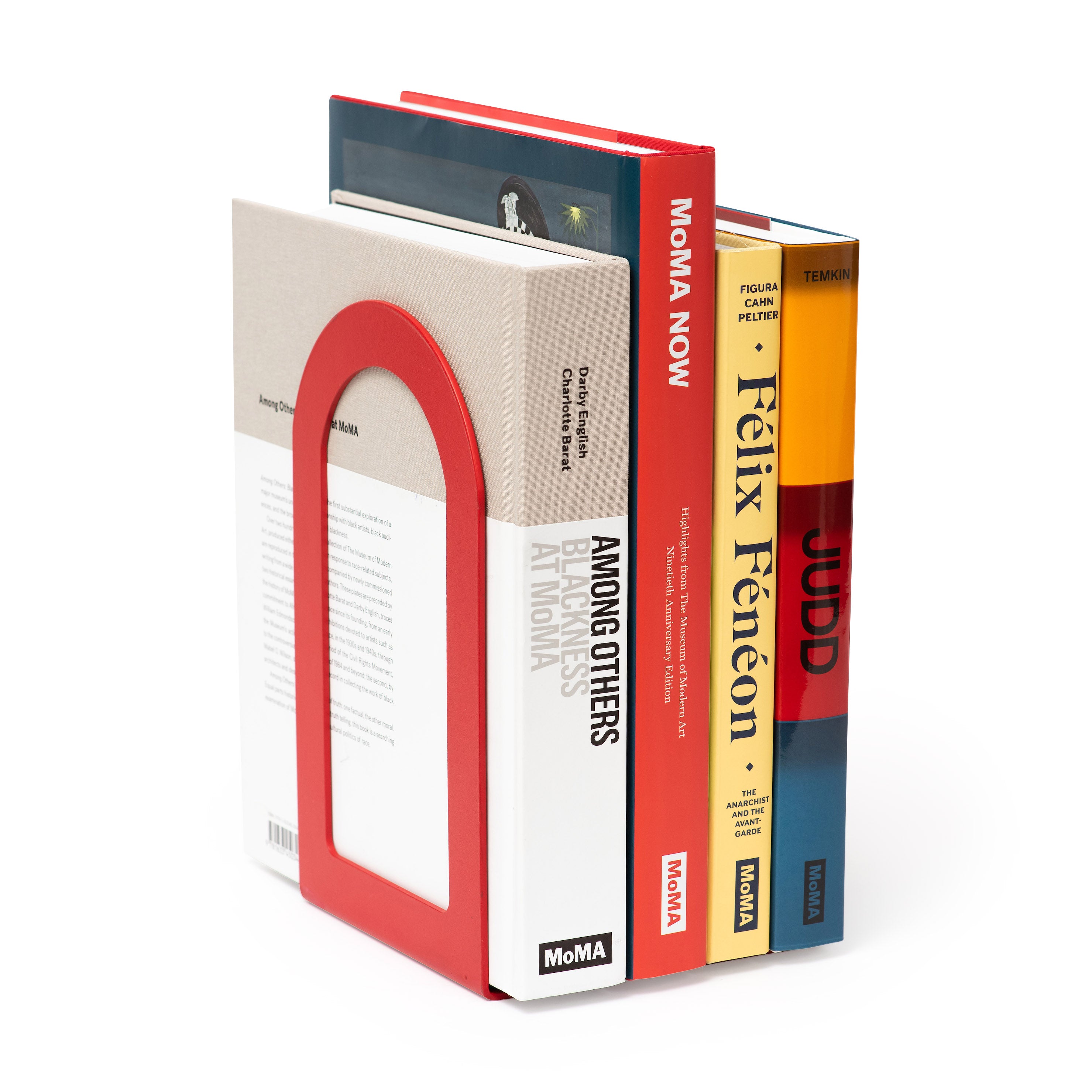 Modern Fenestra Bookends - Set of 4 Colorful Steel Shelf Organizers