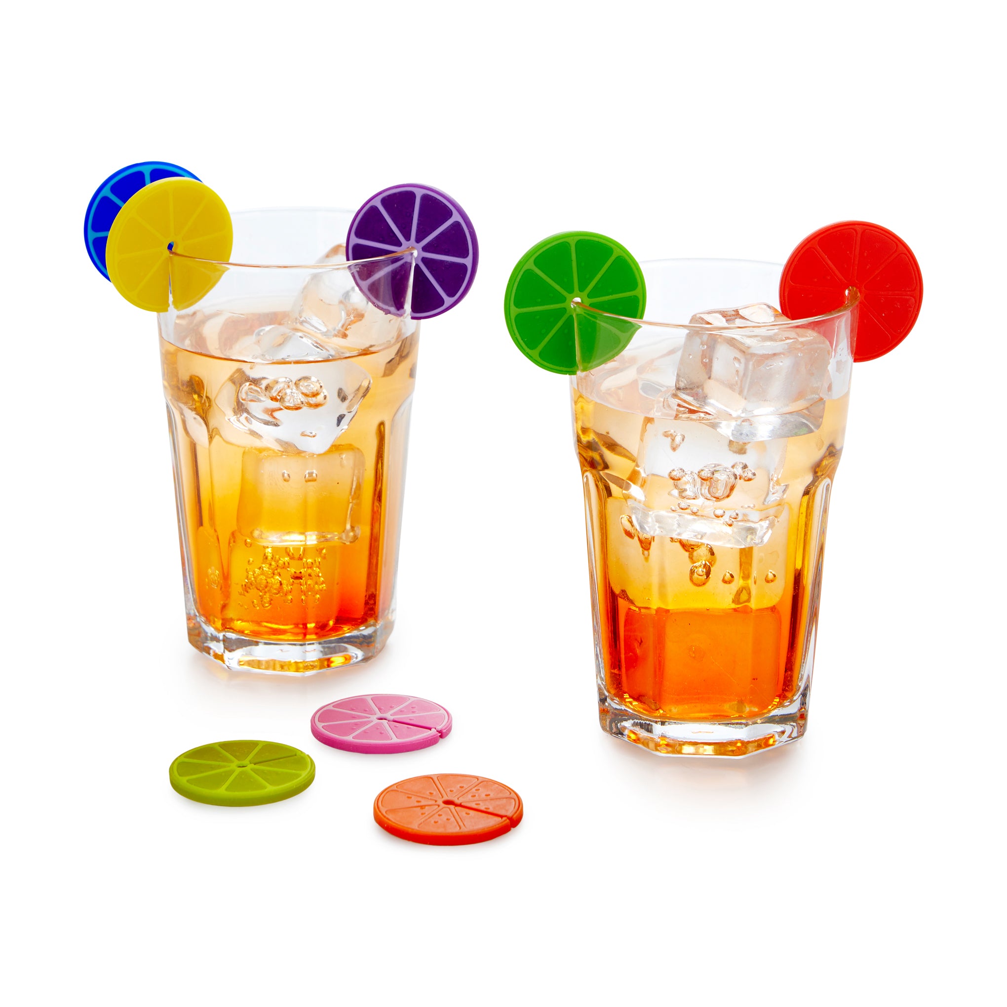 Fruit Party Glass Markers - Set of 8 Colorful Silicone Drink Identifiers