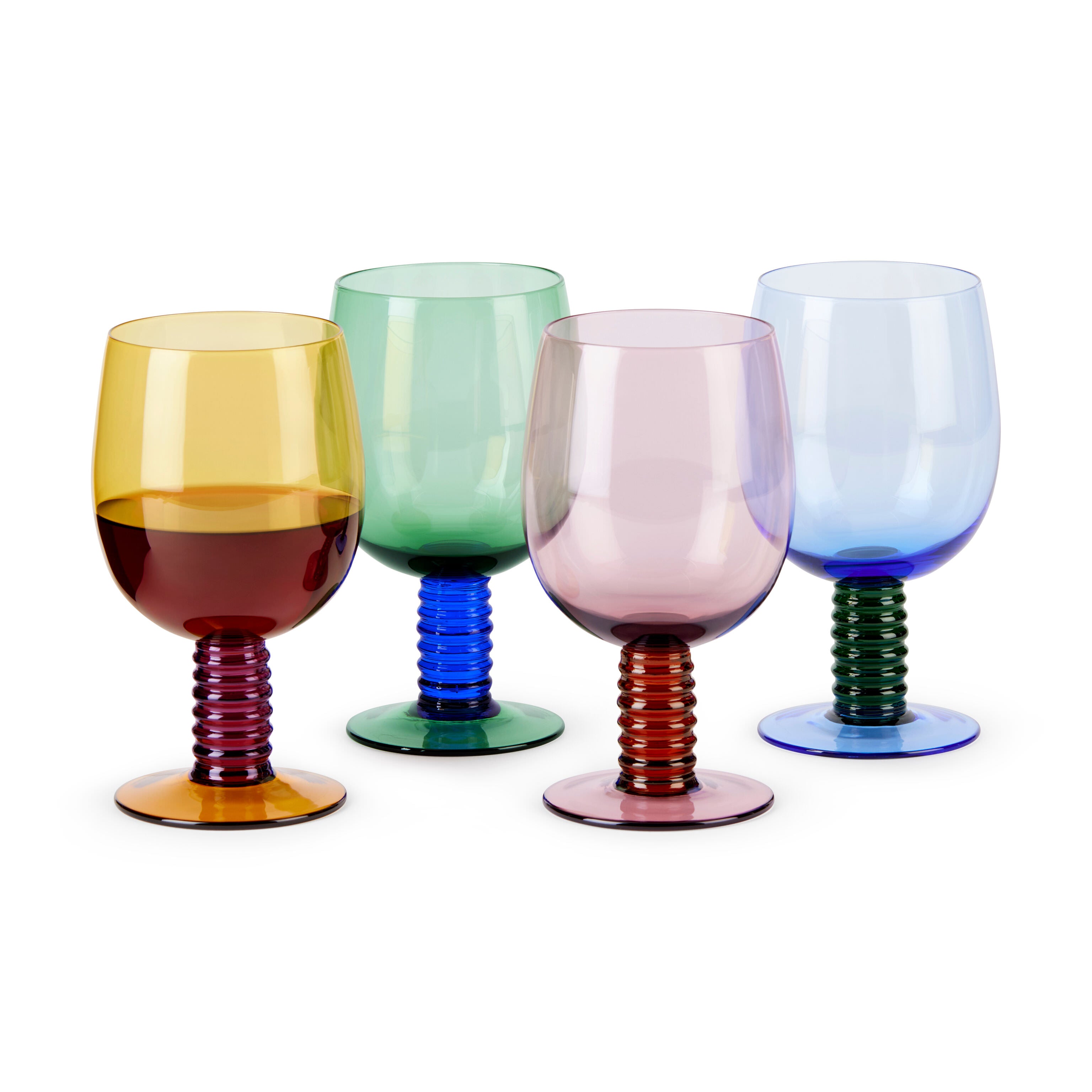MoMA Saturn Wine Glasses - Set of 4 Colorful Space-Inspired Glassware