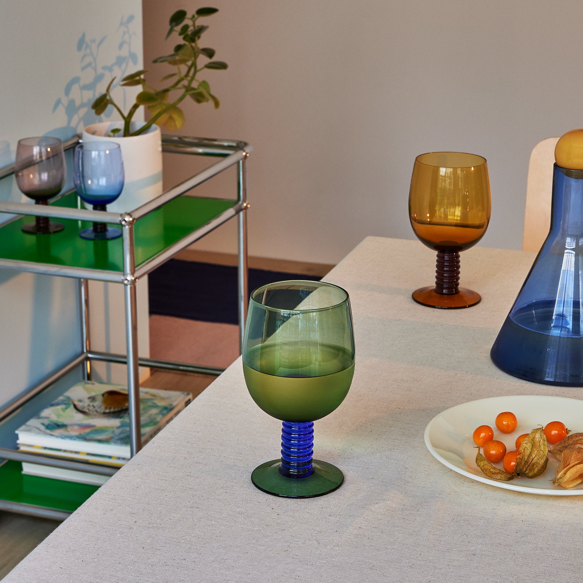 MoMA Saturn Wine Glasses - Set of 4 Colorful Space-Inspired Glassware