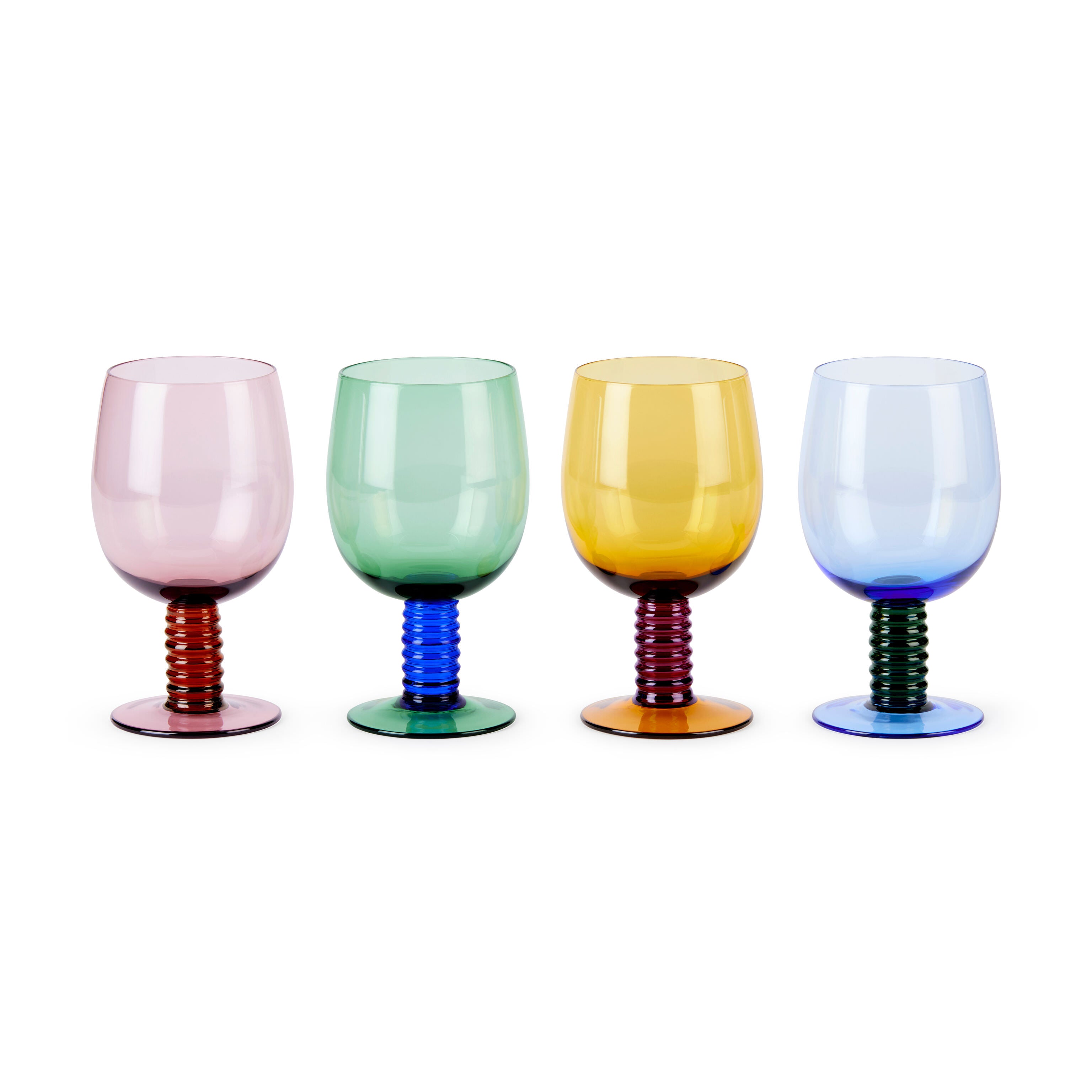 MoMA Saturn Wine Glasses - Set of 4 Colorful Space-Inspired Glassware