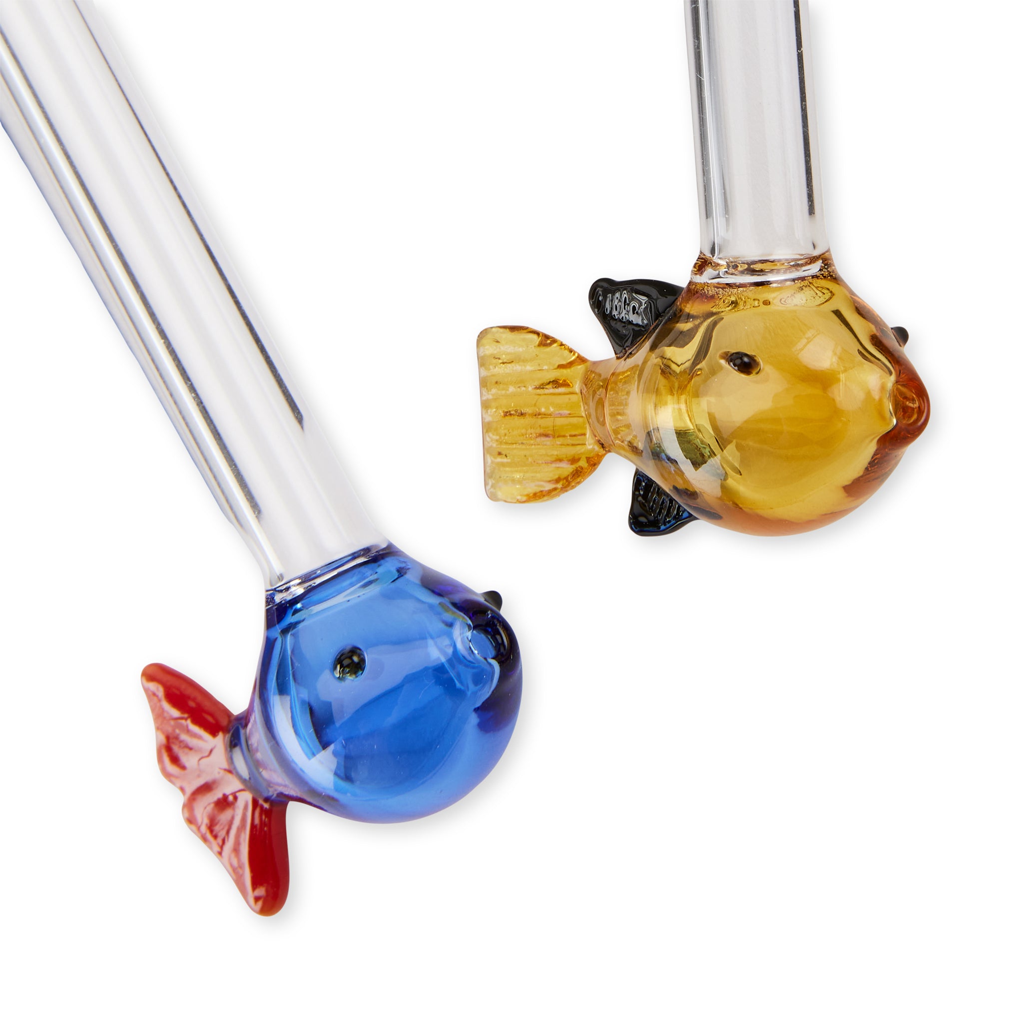 Reusable Glass Fish Straws - Handmade Borosilicate Set of 2