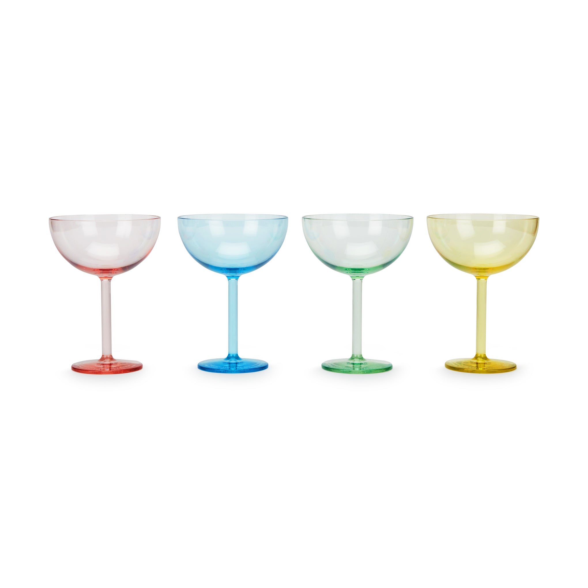 Bodum Kvartett Champagne Glasses - Set of 4 Colorful Outdoor Coupes