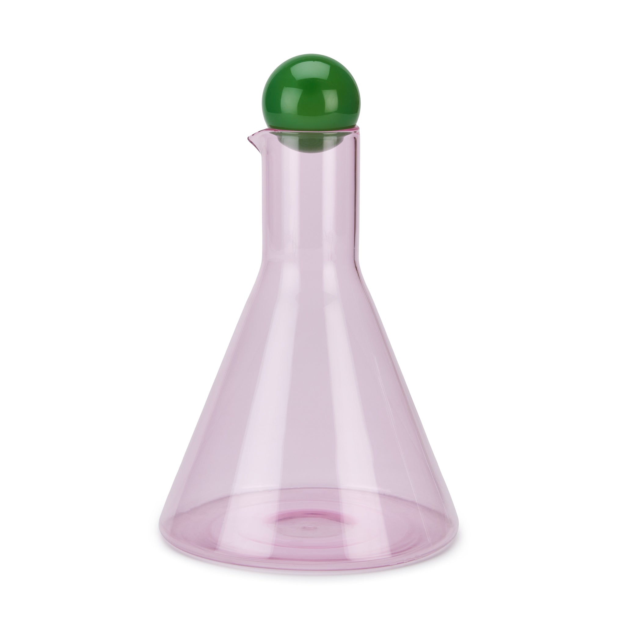 Sophie Lou Jacobsen Bilboquet Glass Wine Decanter - Pink & Green