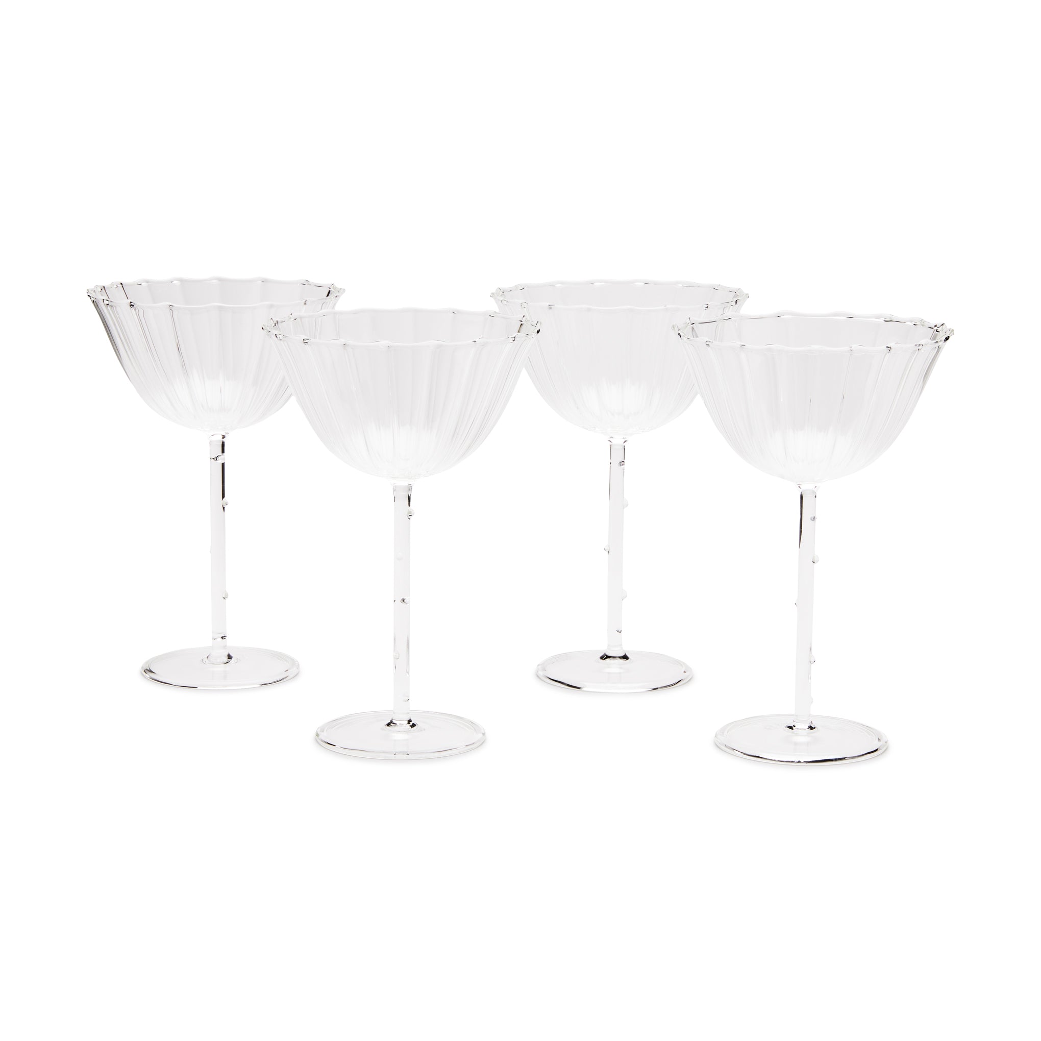 Sophie Lou Jacobsen Bouquet Coupe Glasses - Set of 4 - Floral Stemware